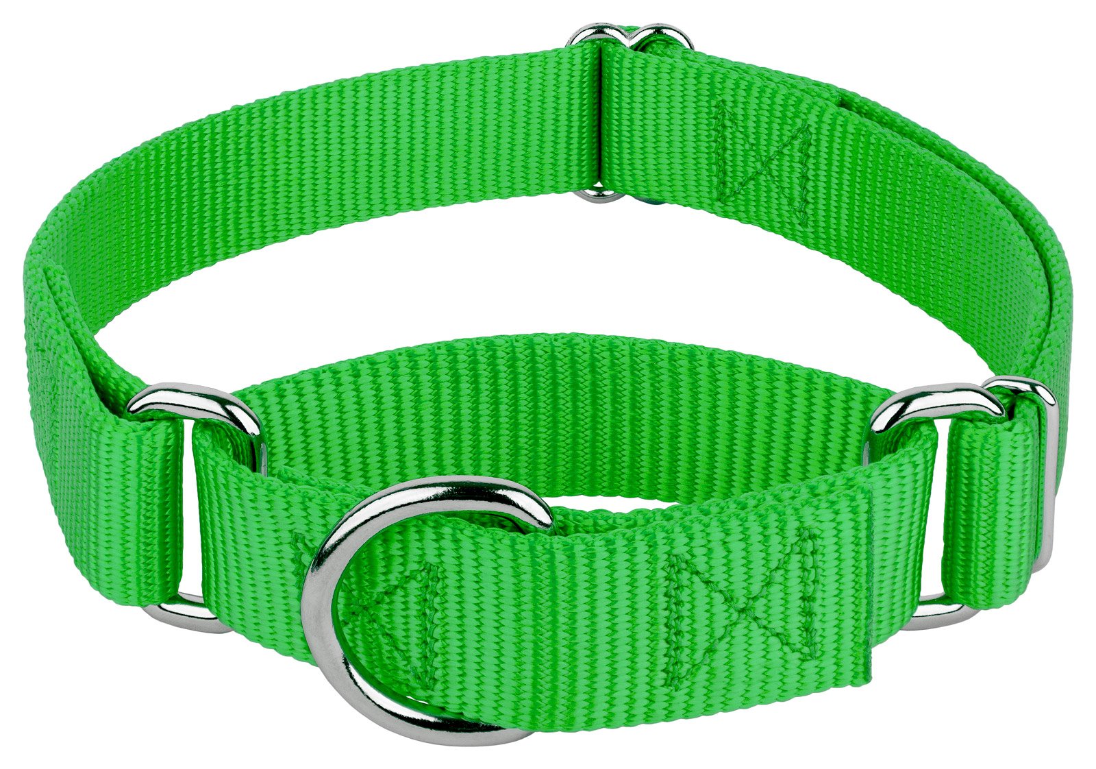 Country Brook Petz - Hot Lime Green Martingale Heavy Duty Nylon Dog Collar - 21 Vibrant Color Options (1 Inch Width, Extra Large)