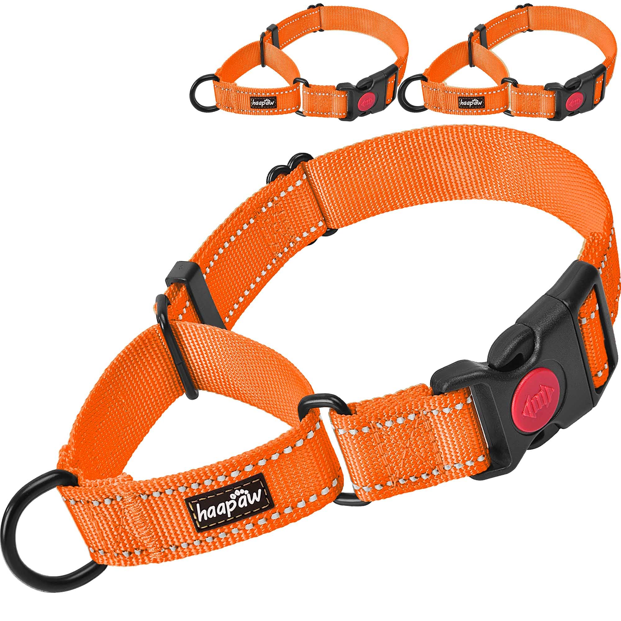 Haapaw 2 Pack Martingale Dog Collar With Quick Release Buckle - Reflective, Training Collars For Small To Large Dogs (L Neck 17'