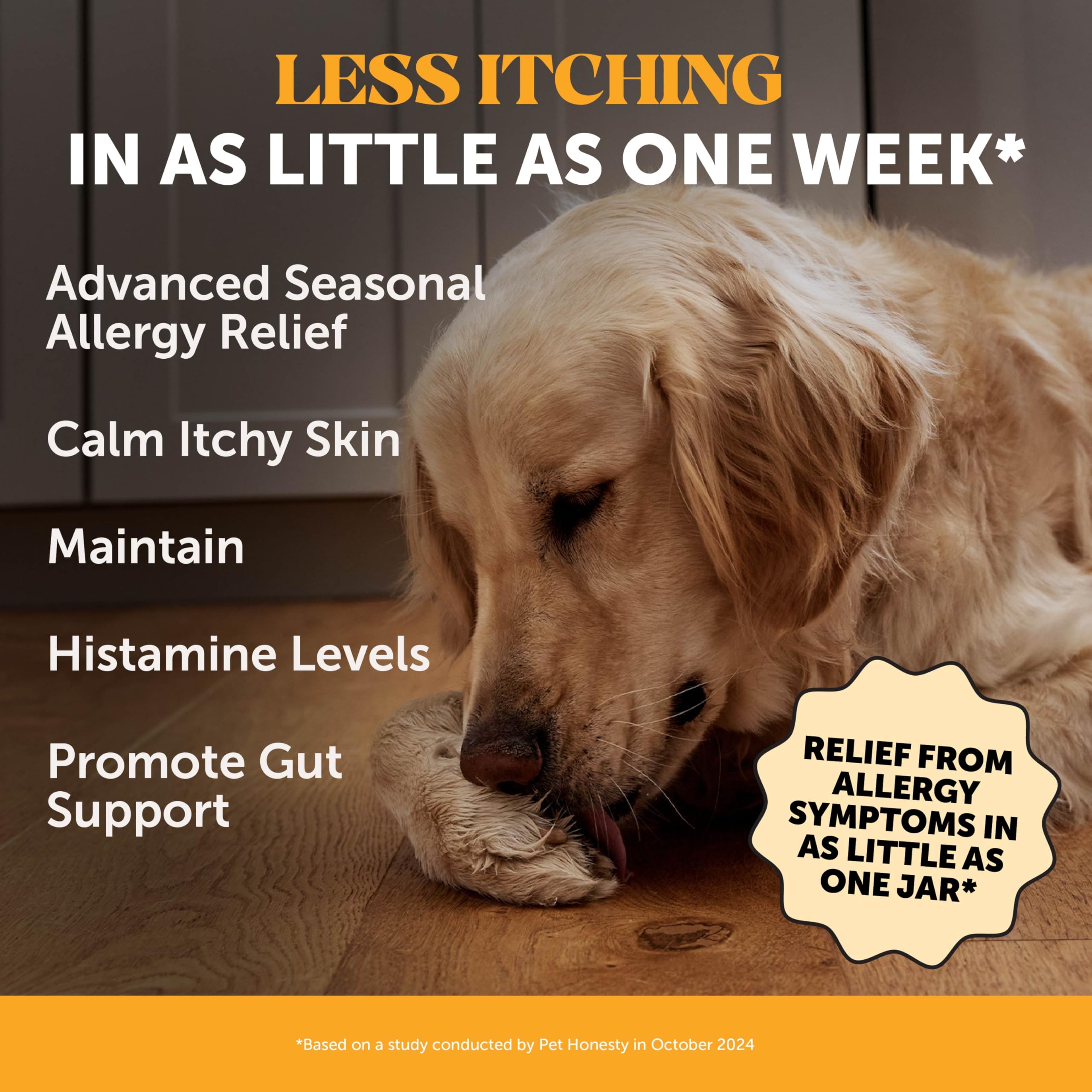 Dog Allergy Itch Relief - Maximum Strength Itch Supplement with Probiotics for Dogs - Immune Support & Skin Relief for Seasonal
