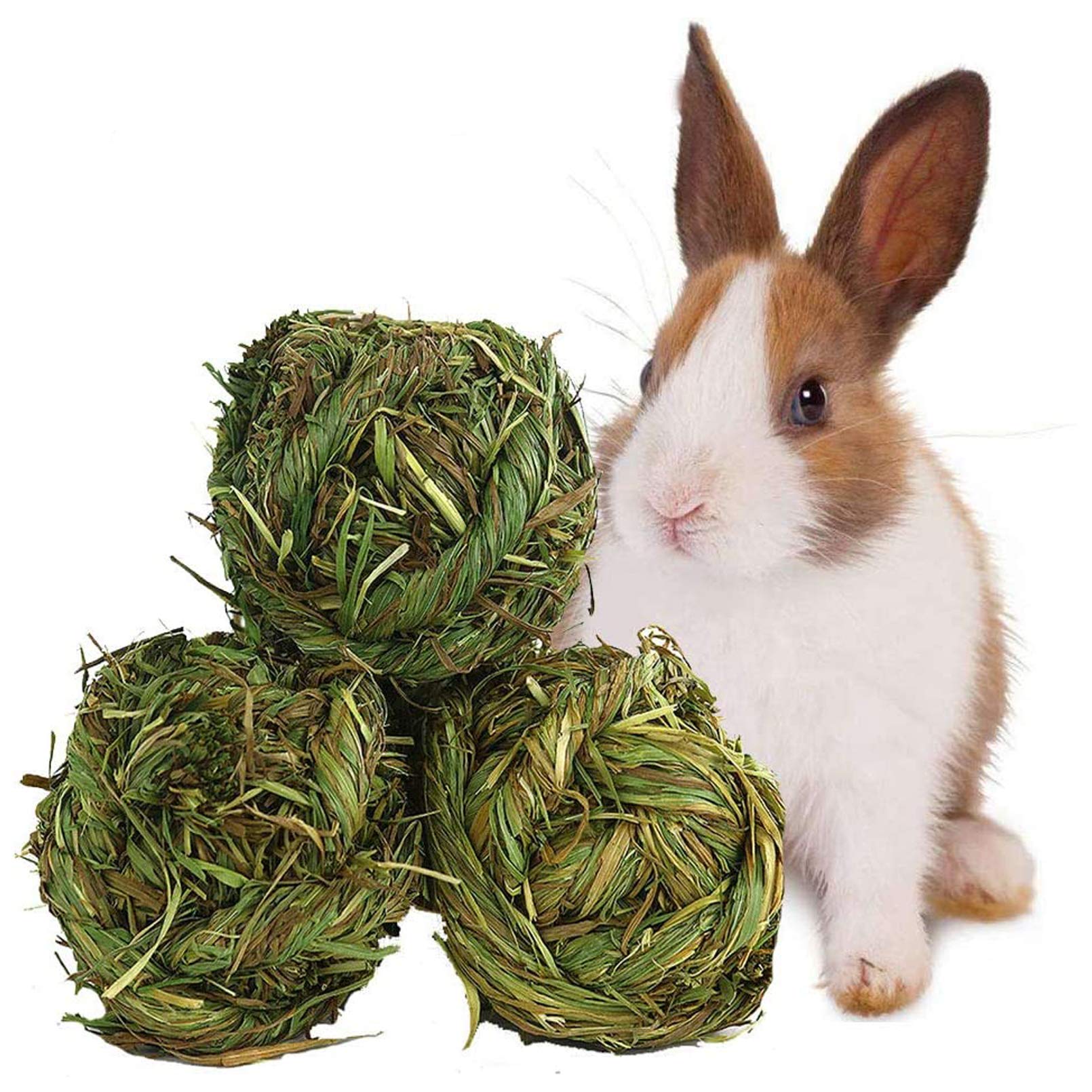 Rabbit Chew Ball Timothy Grass Grinding Small Animal Activity Play Chew Toys For Bunny Rabbits Hamster Guinea Pigs Gerbils