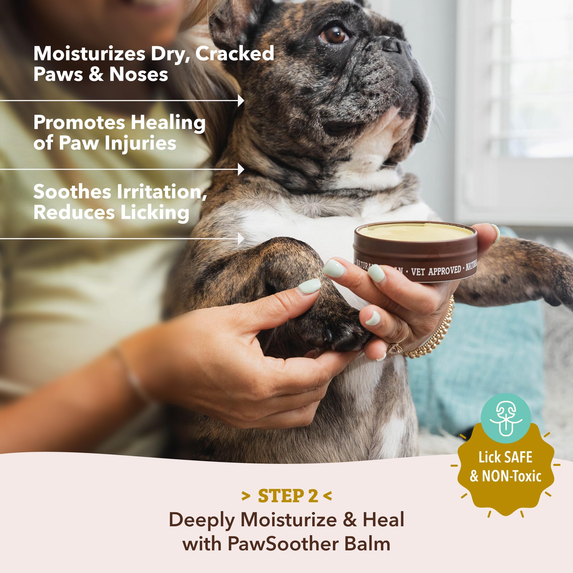 Natural Dog Company PawTection Balm 2 oz Tin - Wax-Based Paw Protector Stick with Shea Butter & Calendula - Shields Paws from Sn