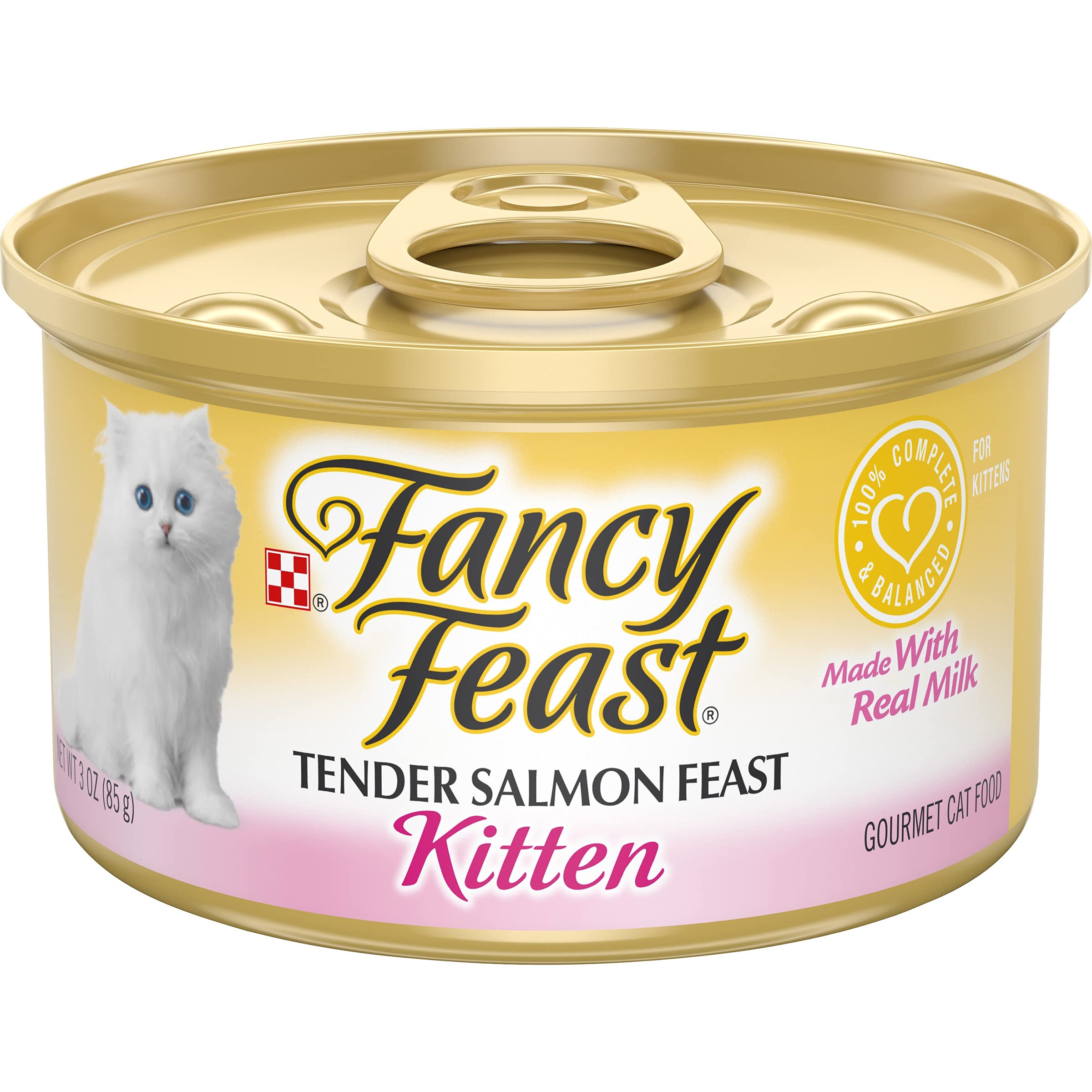 Purina Fancy Feast Kitten Tender Salmon Feast Wet Kitten Food - (Pack of 24) 3 Oz. Cans