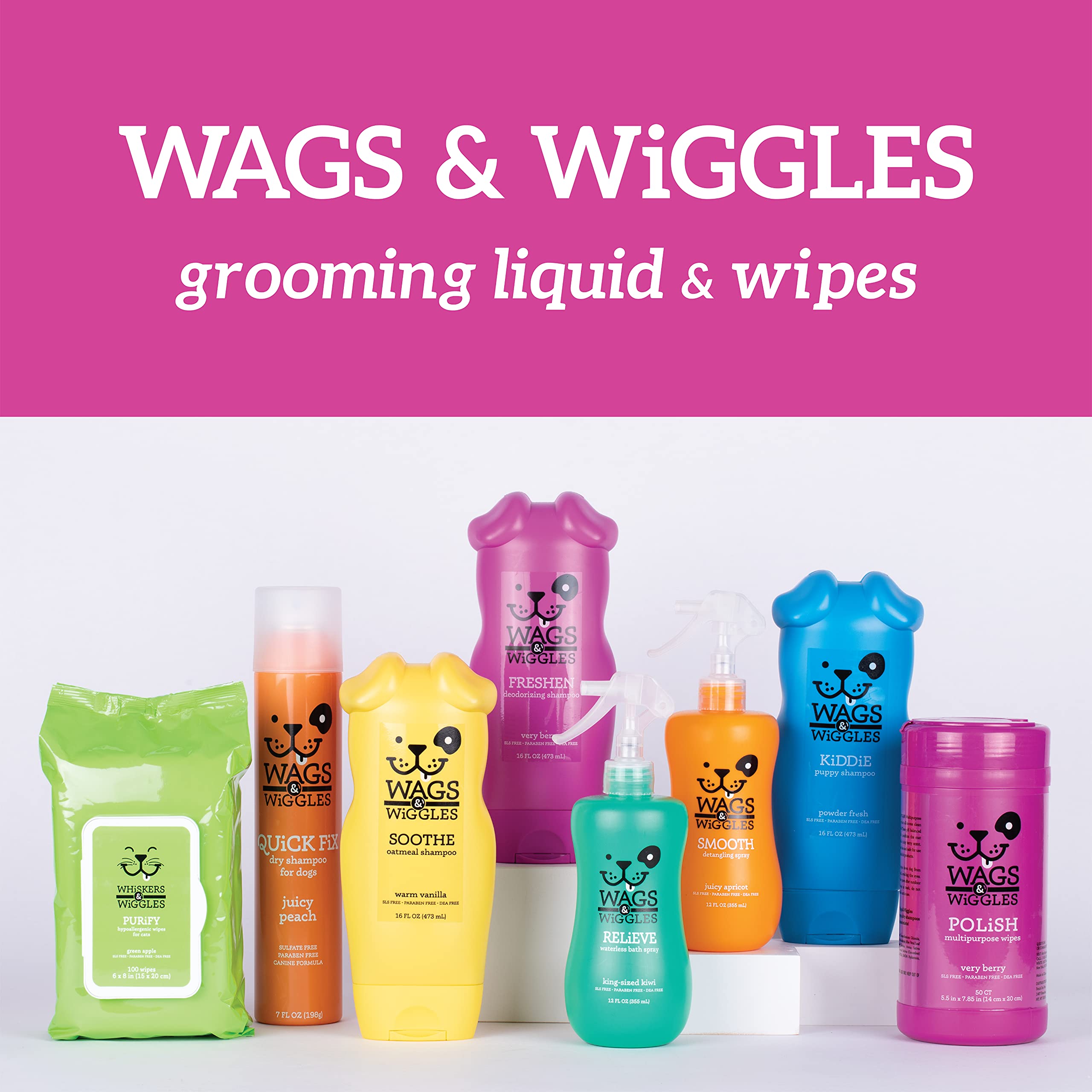 Wags & Wiggles Freshen Deodorizing Wipes For Dogs  Eliminate Odors From Your Dog'S Coat  Fresh Strawberries, 100 Count  Easy And