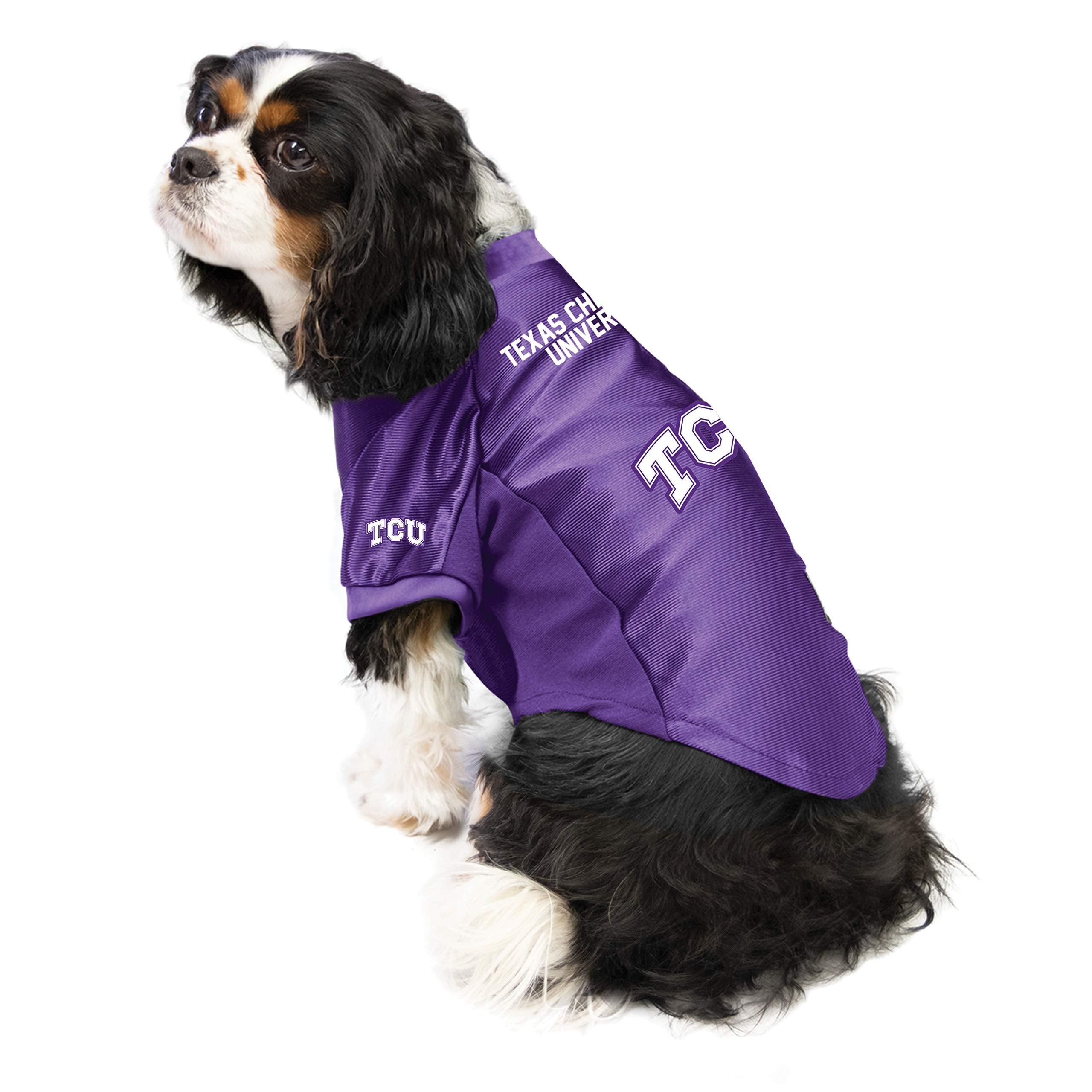 Tcu Horned Frogs Pet Jersey Stretch Size L - Special Order