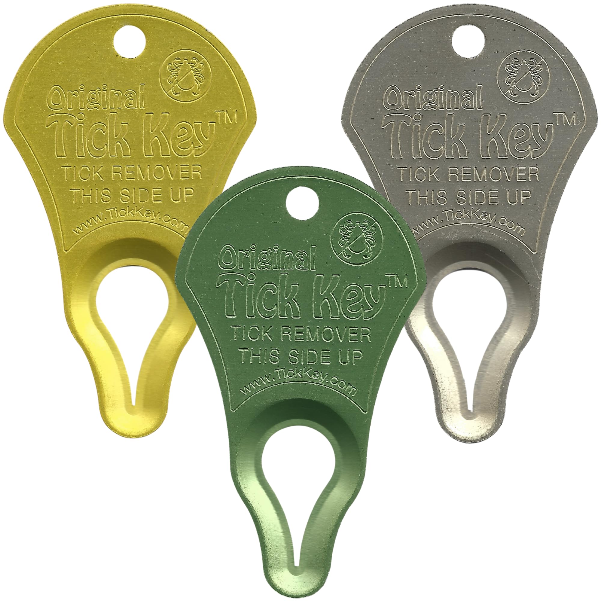 The Original Tick Key - Tick Detaching Device - Portable, Safe And Highly Effective Tick Detaching Tool 3 Pack (Assorted)