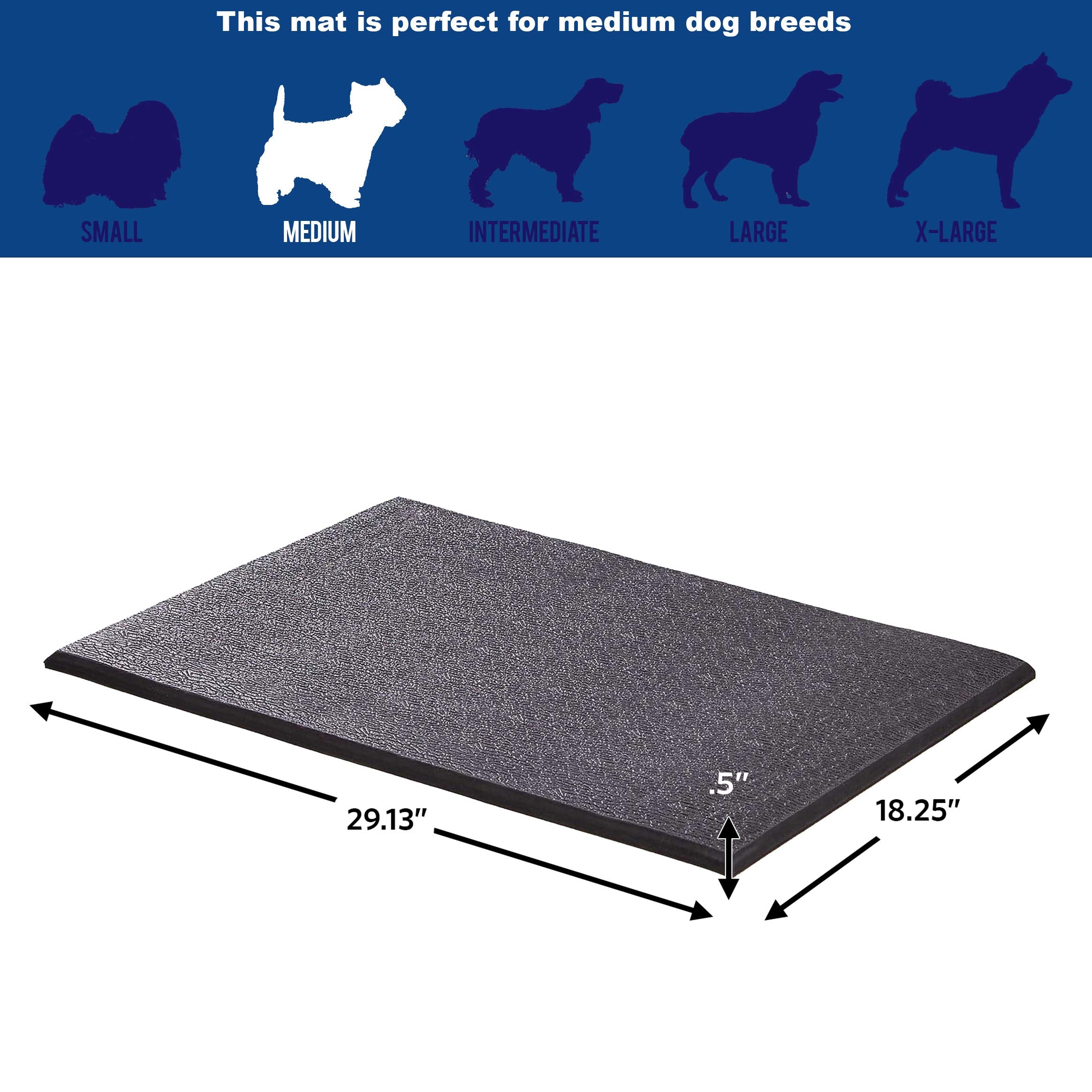 Midwest Homes For Pets Mat30 Cushioned Dog Crate Mat, Medium, Black