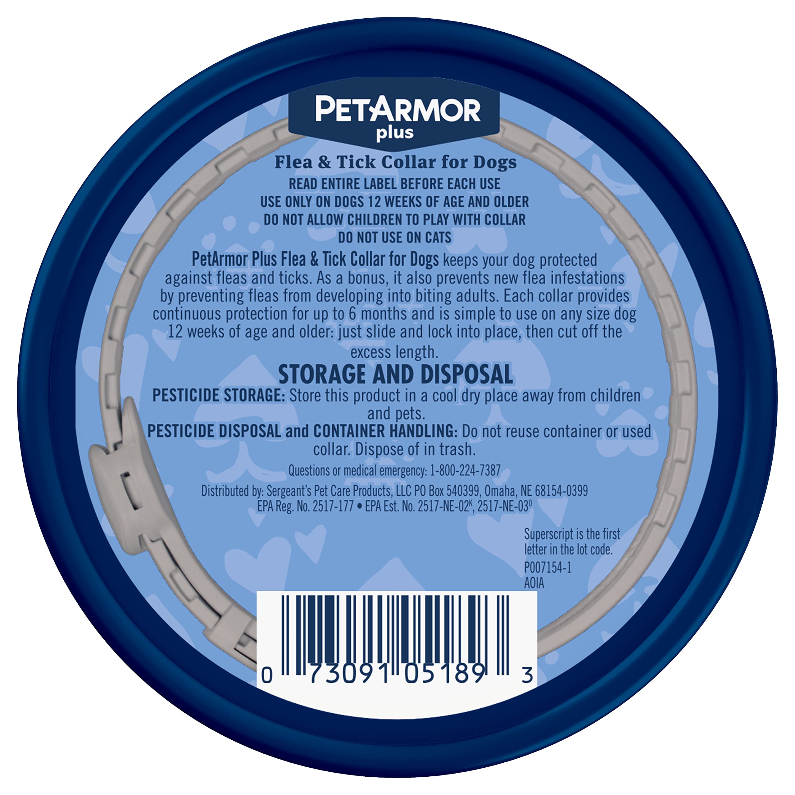 Petarmor Plus Flea & Tick Collar For Dogs, Kills Fleas & Ticks, Long Lasting Protection For 12 Months, Water Resistant, One Size Fits All, 2 Collars