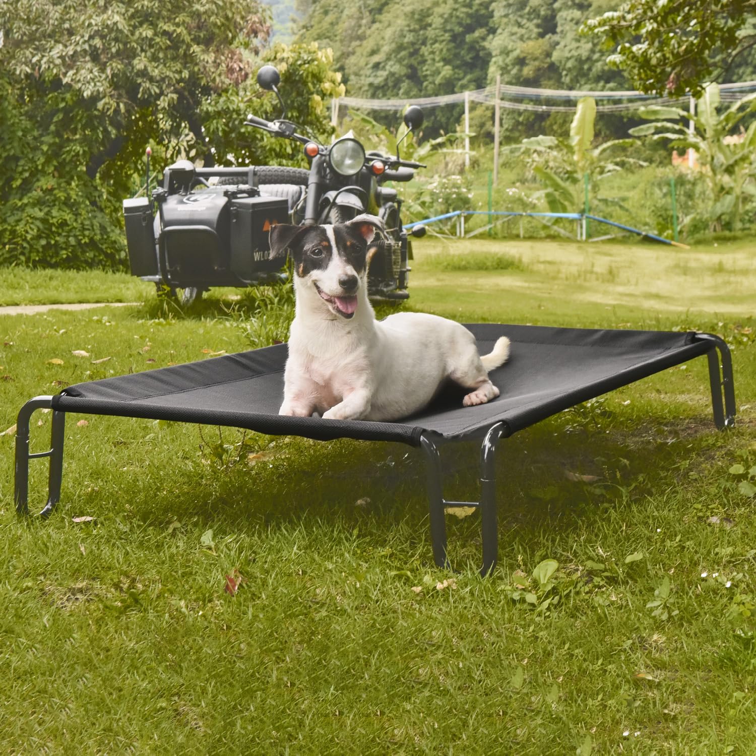 Pettycare Elevated Outdoor Dog Bed - Dog Cots Beds For Medium Dogs, Waterproof Raised Dog Bed Easy To Assemble, Cooling Elevated