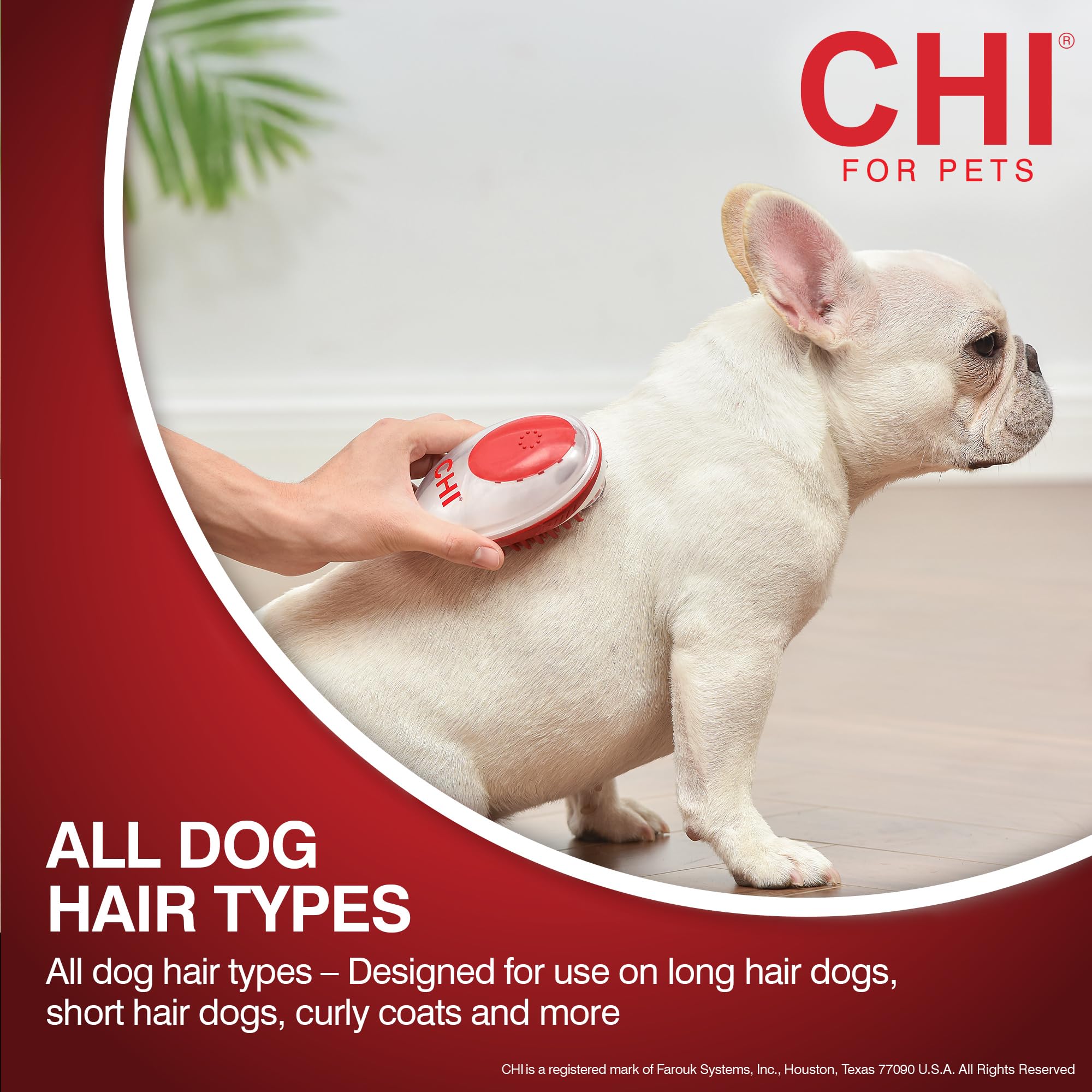 Chi For Dogs Soap Dispensing Palm Brush For Dogs | Dog Grooming Brush With Soap Dispenser | Hand Tool For Dog Grooming