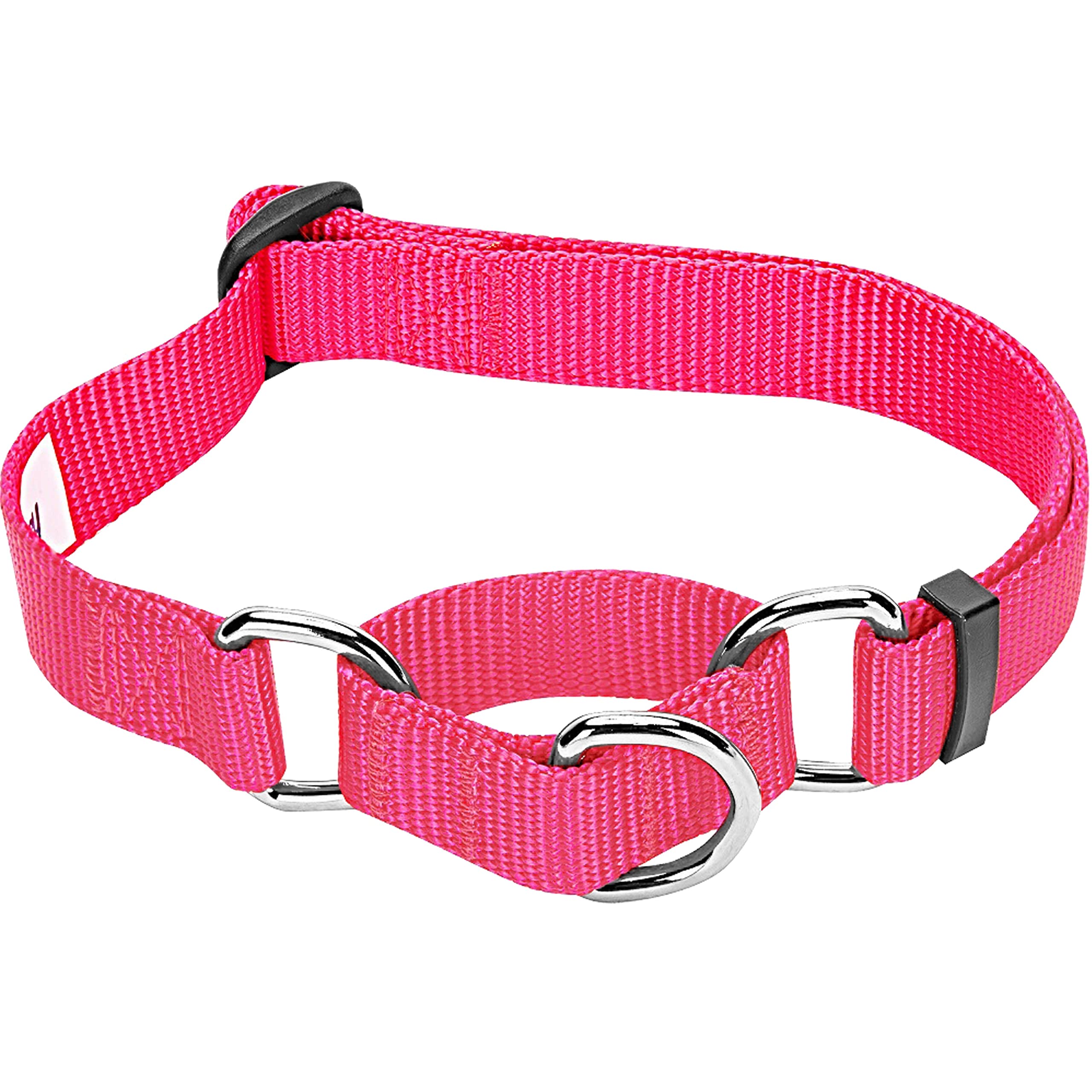 Blueberry Pet Essentials Martingale Safety Training Dog Collar, French Pink, Large, Heavy Duty Nylon Adjustable Collars for Dogs