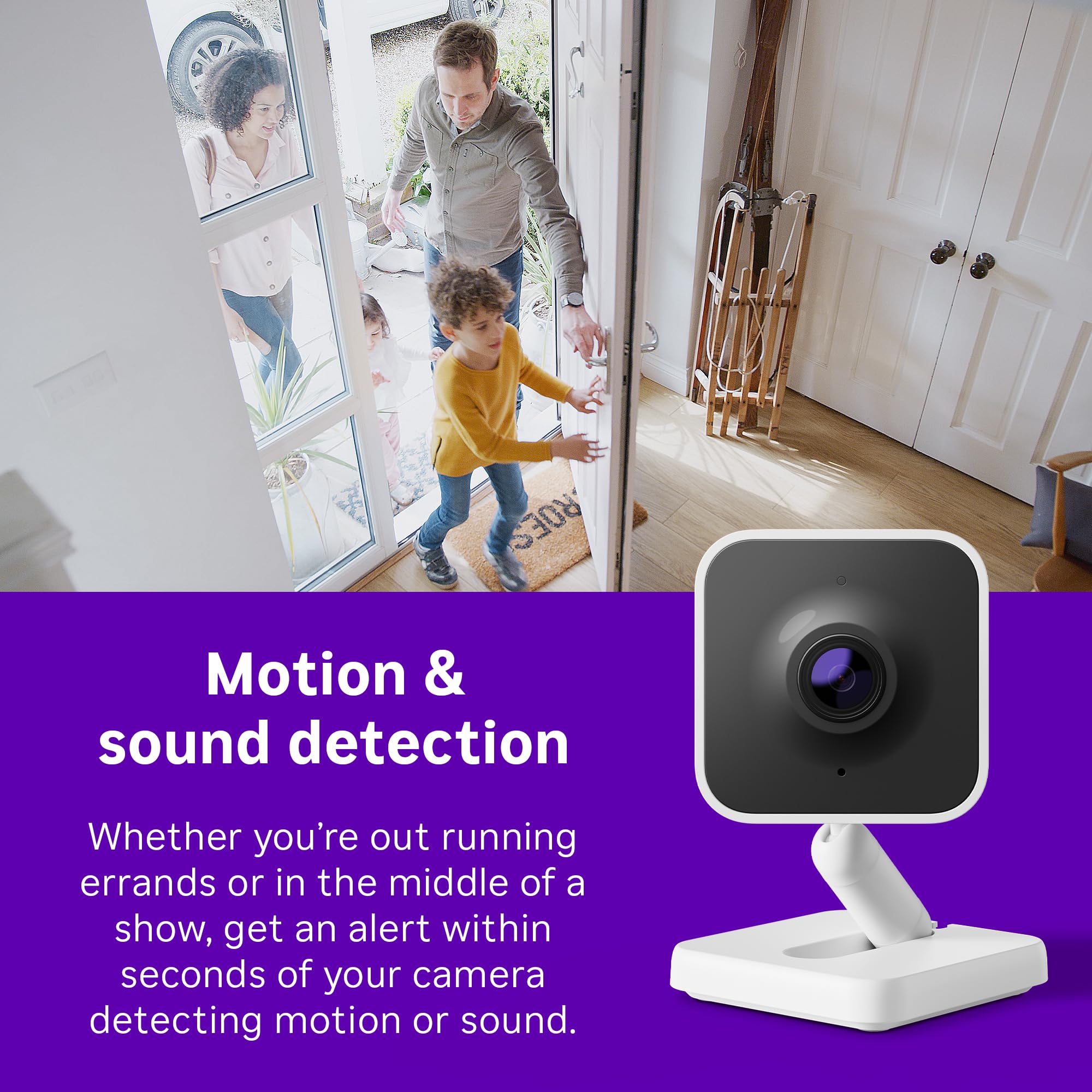 Roku Indoor Camera - Home Security - 1-Pack - Wired Security Camera & Pet Monitor with 1080p HD Color Night Vision, Works with Alexa & Google, Motion & Sound Detection, WDR & WiFi 6 -Like New