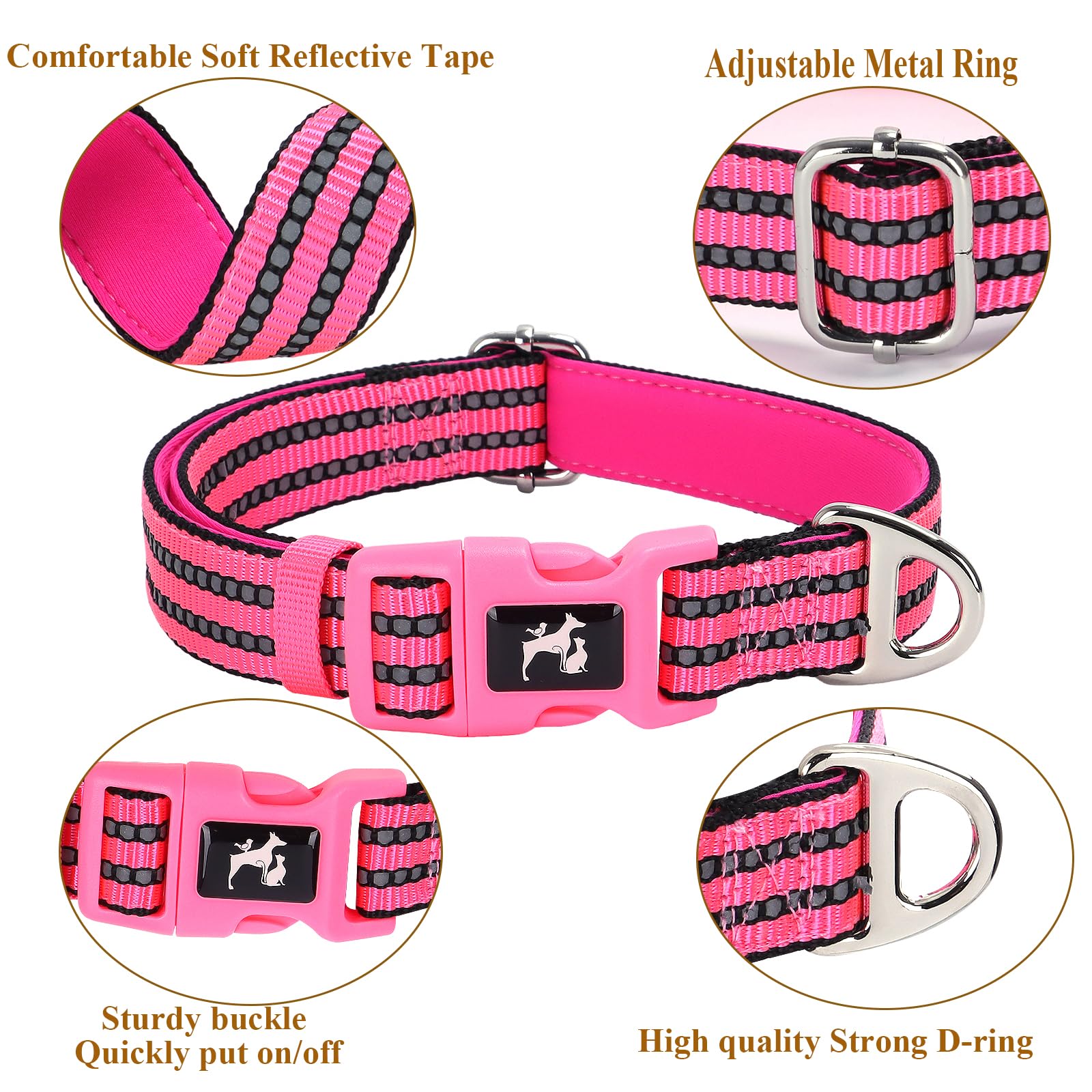 Maowuwujoz Reflective Extra Large Dog Collars - Soft Padded, Adjustable Durable Pet Collar With Quick Release Buckle For Walking