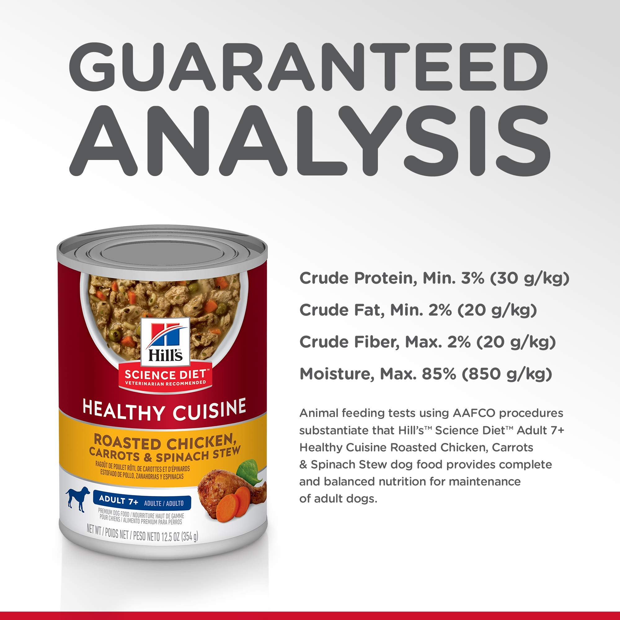 Hills Science Diet Healthy Cuisine, Senior Adult 7+, Senior Premium Nutrition, Wet Dog Food, Roasted Chicken, Carrots & Spinach