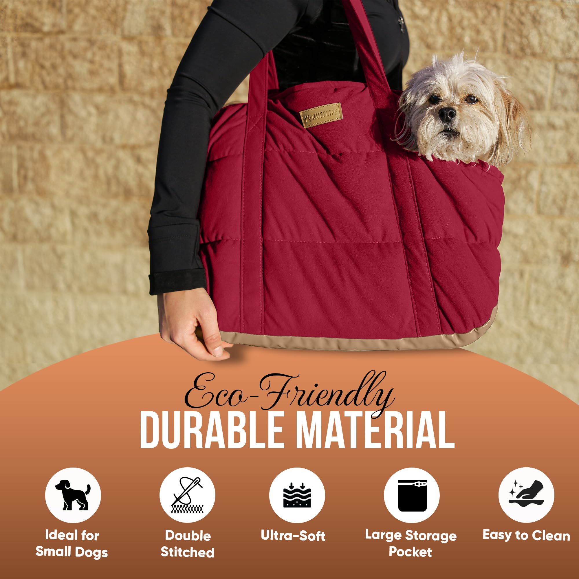 Noblepup Cozy Plush Dog Purse Carrier For Small Dogs - Dog Carrier Purse With Secure Harness Clip, Dog Tote Bag For Small Dogs A