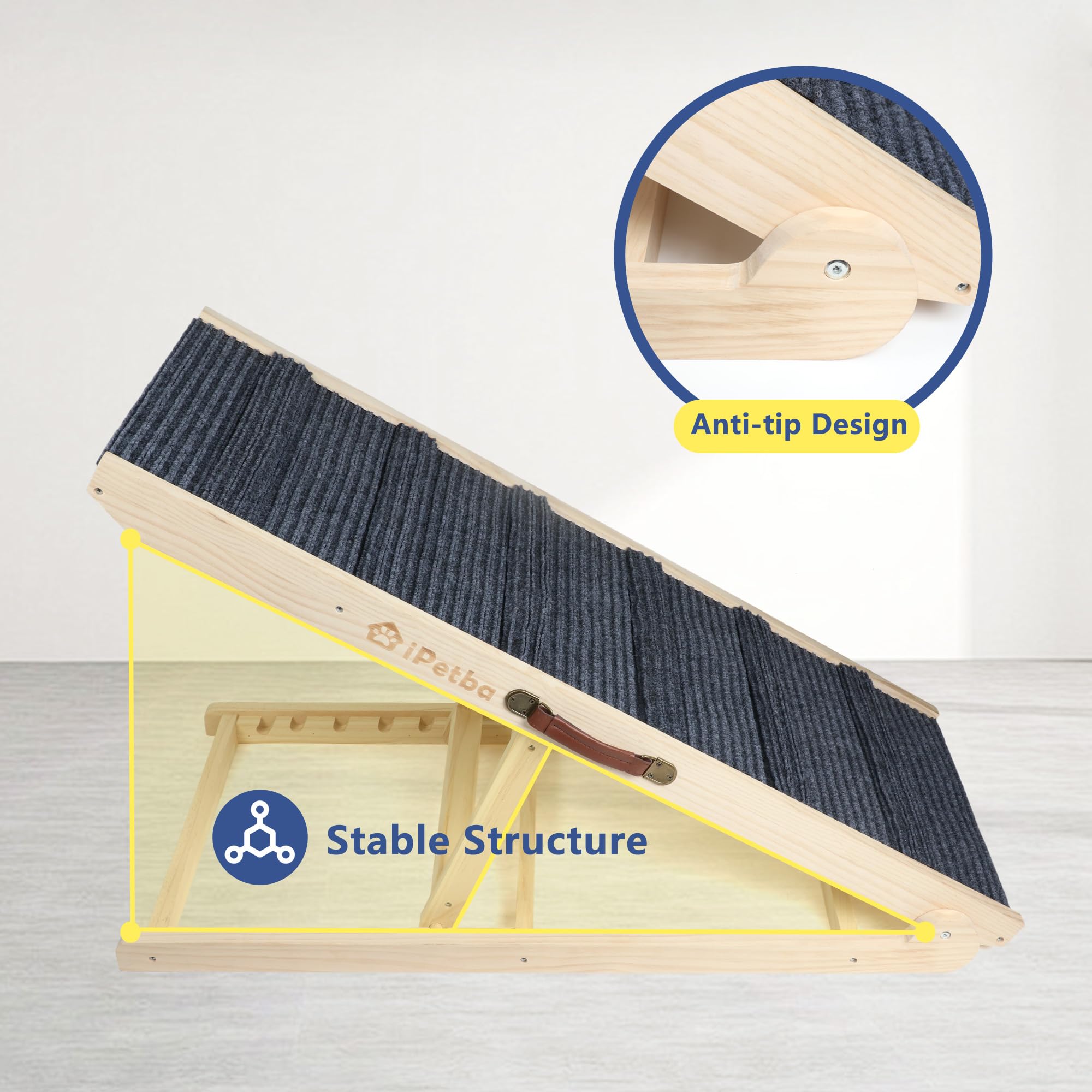 iPetba Dog Ramp for Bed, Upgraded 2.0 Version, Dog Ramp for Couch Pet Ramps for Small Dogs Indoor Small Dog Ramps Foldable and P