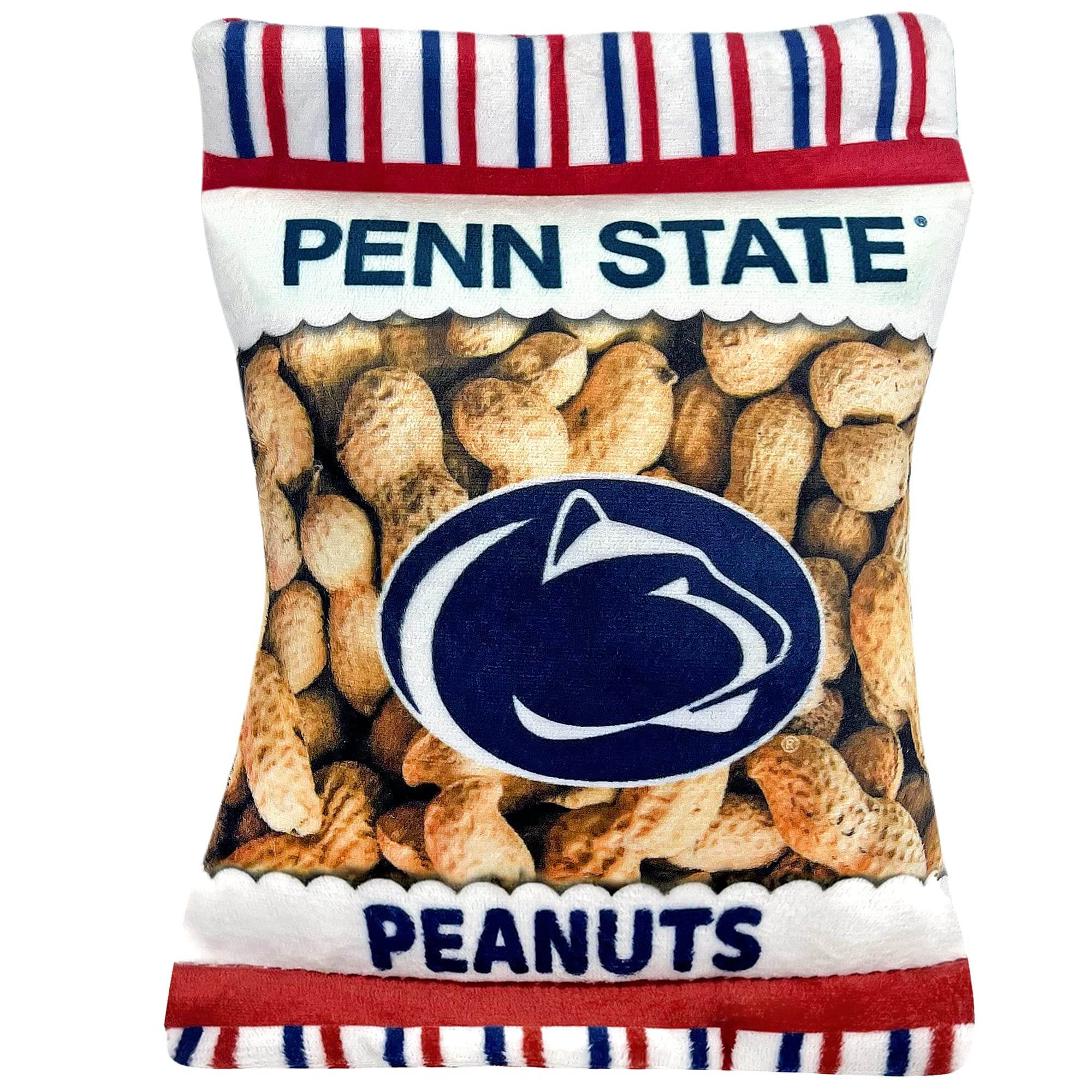Pets First Ncaa Penn State Nittany Lions Crinkle Fine Plush Dog & Cat Squeak Toy- Cutest Stadium Peanuts Snack Toy For Dogs & Ca