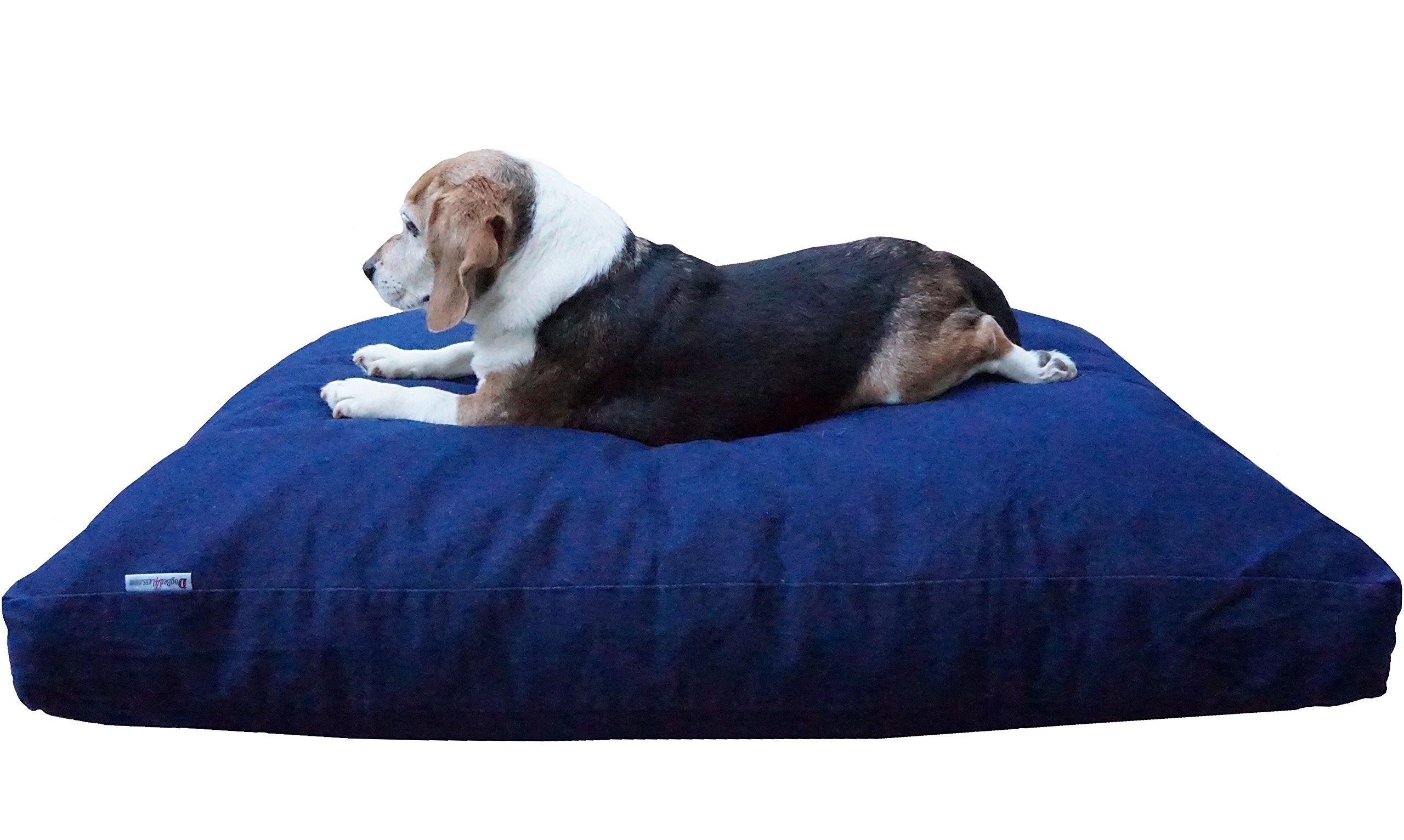 Dogbed4Less Large Memory Foam Dog Bed Pillow With Orthopedic Comfort, Waterproof Liner And Washable Durable Pet Bed Denim Cover 