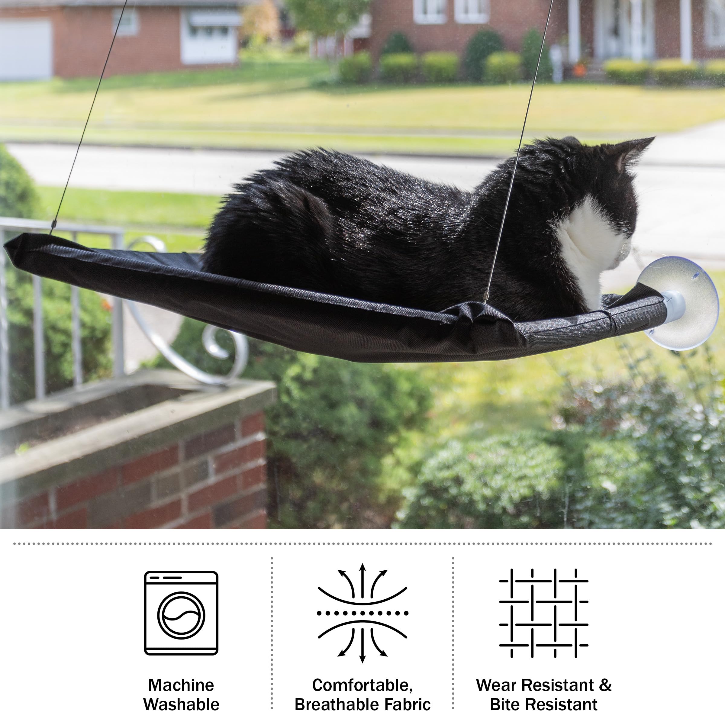 Cat Window Perch - Cat Window Hammock With Strong Suction Cups And Removable Machine Washable Oxford Cloth Cat Bed For Large Cat