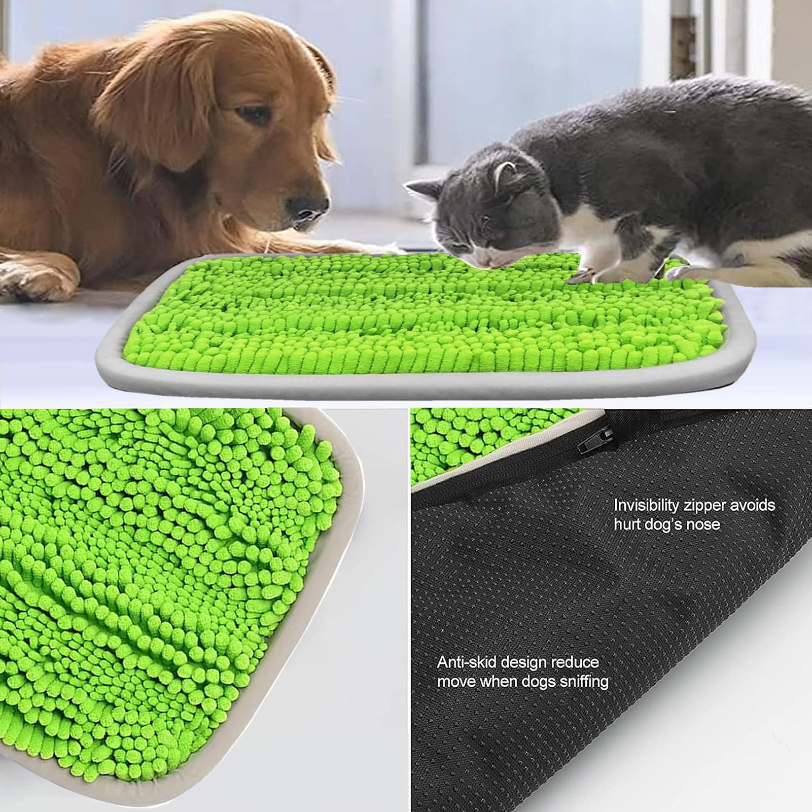 Bakumon Snuffle Mat for Dogs 21x16Inch Interactive Sniff Mats for Large Medium Small Breed Dog Pet,Snuffle Bowl Mat Nosework Tra