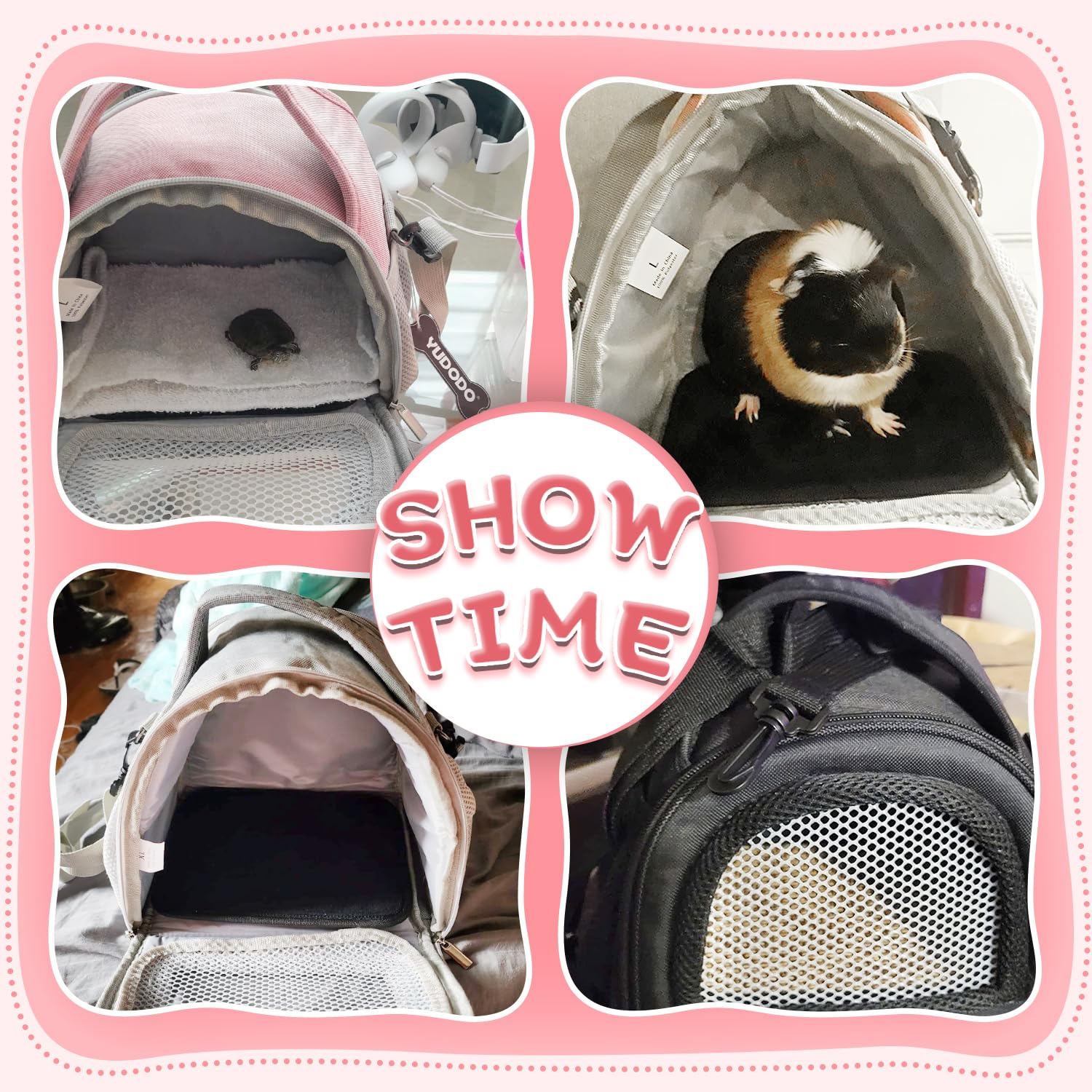 YUDODO Hamster Carrier Guinea Pig Carrier Bag Small Animal Sugar Glider Pouch Gerbil Hedgehog Portable Travel Carrier Outdoor Ha