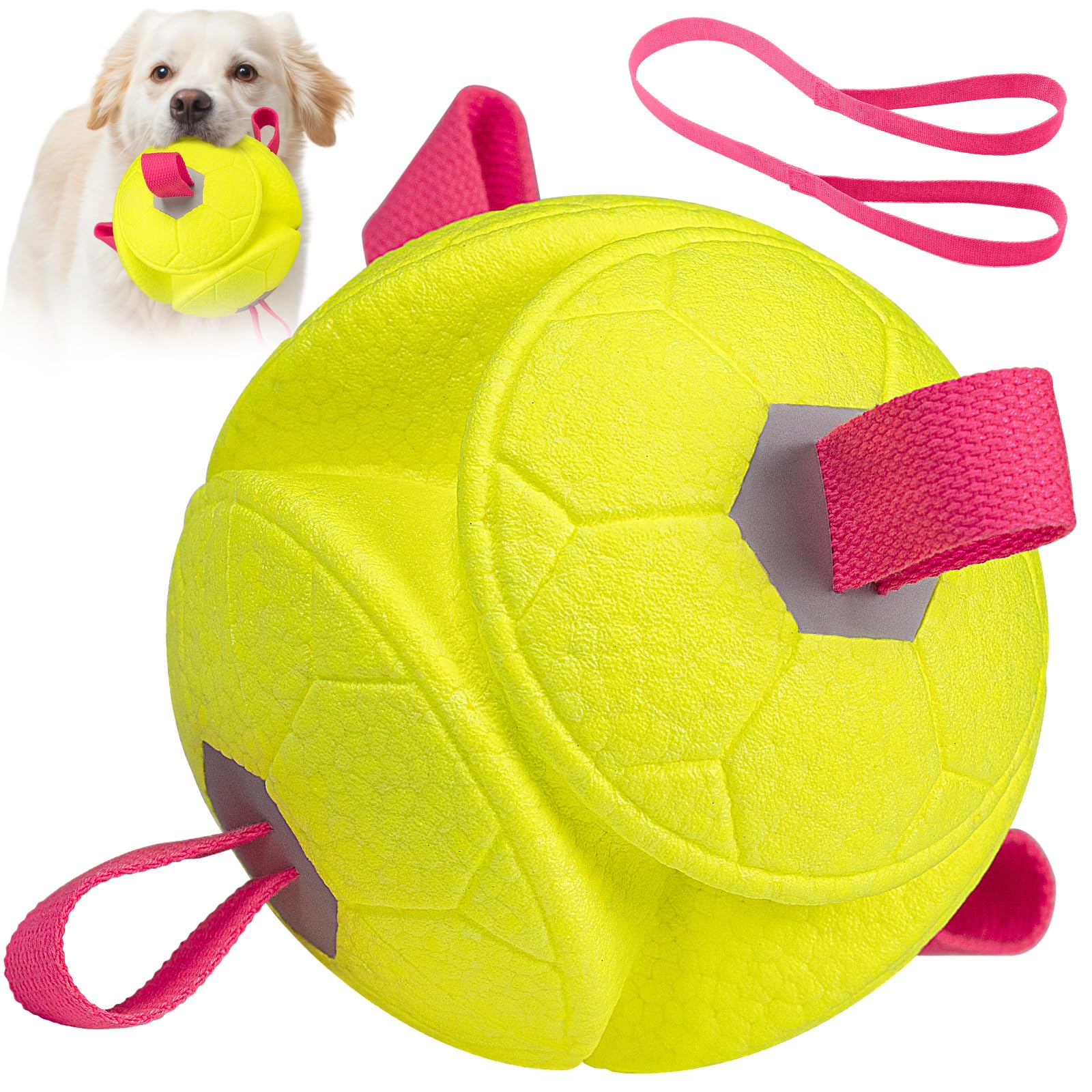 Moonorange 6 Inch Og Toys Soccer Ball With Nylon Straps Interactive Durable For Tug Of War Water Gifts For Puppy Birthday Indoor