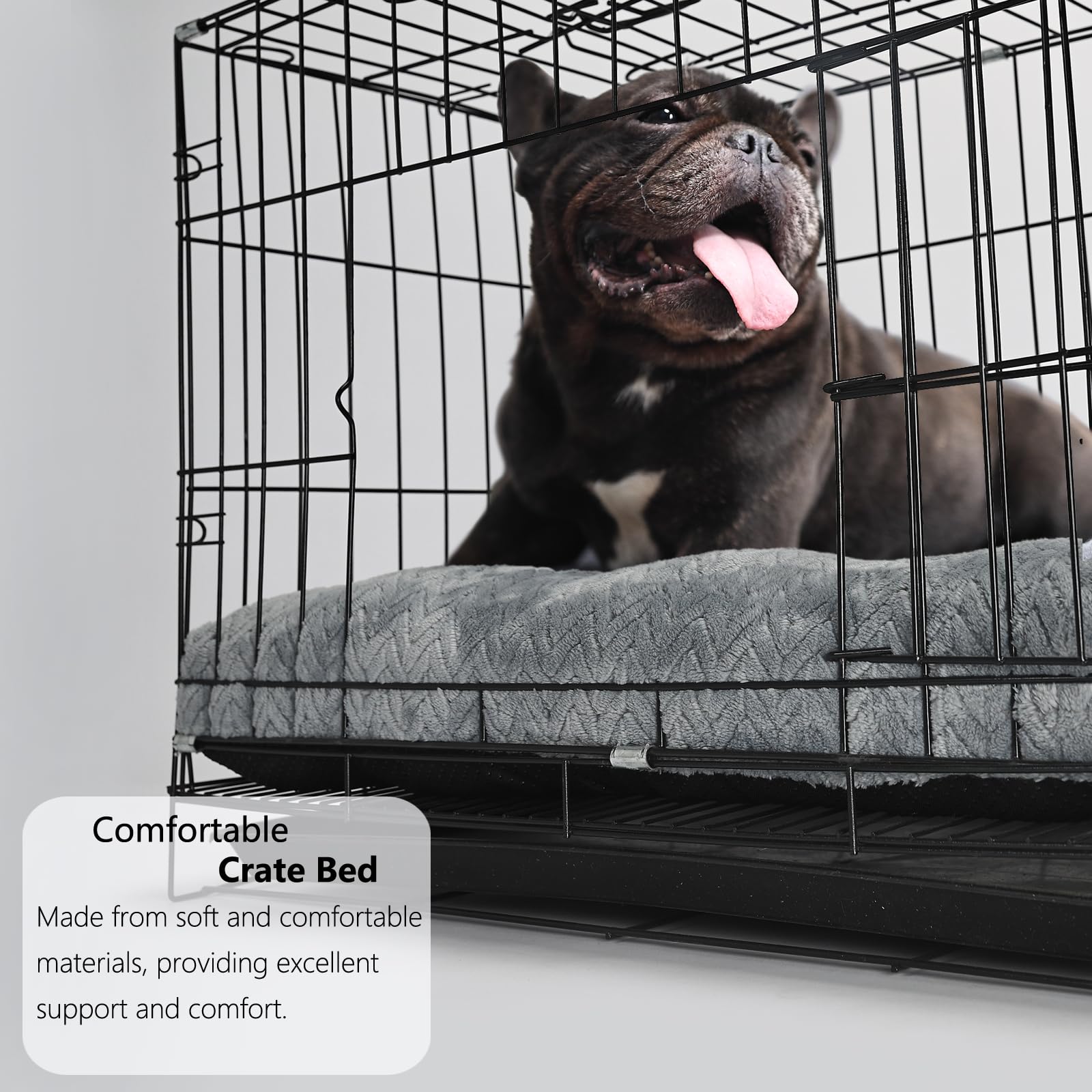 Small Dog Bed For Crate Washable With Anti-Slip Crate Pad Soft Fluffy Kennel Pad For Dog Cage 24 Inch Puppy Bed Fit Up To 25 Lbs