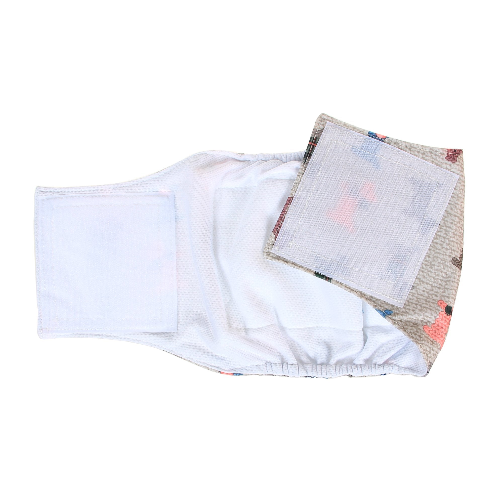 Teamoy Reusable Wrap Diapers For Male Dogs, Washable Puppy Belly Band Pack Of 3 (M, 13'-16' Waist, Light Blue+ Dogs+Coffee)