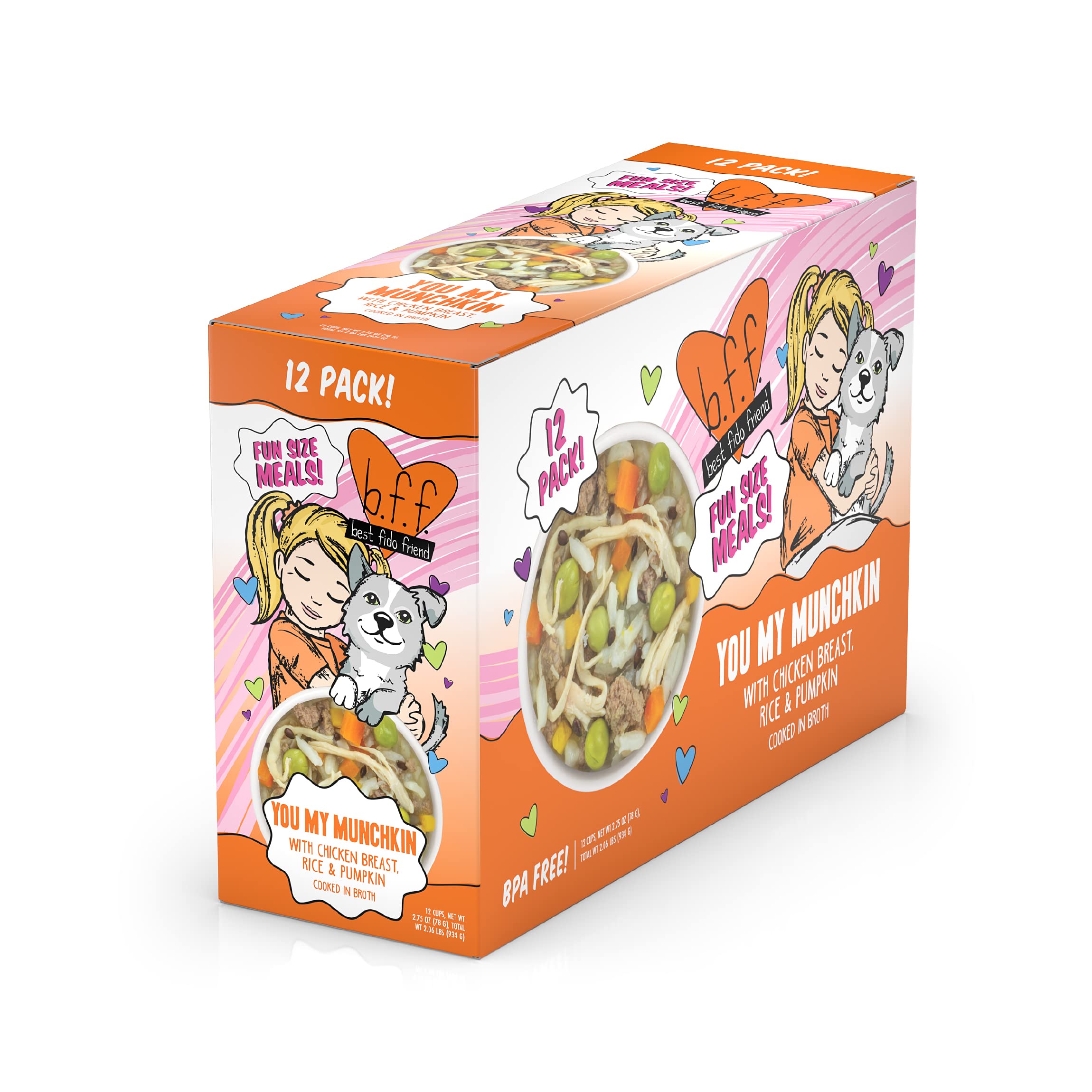 Weruva Best Fido Friend Fun Size Meals for Dogs, You My Munchkin, 2.75oz Cup, Pack of 12