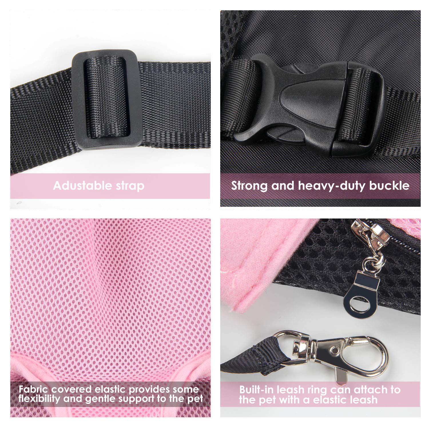 Dog Carrier Pink Legs Out Front Pet Carrier Backpack Comfortable Puppy Bag With Shoulder Strap And Sling For Travel Hiking Campi