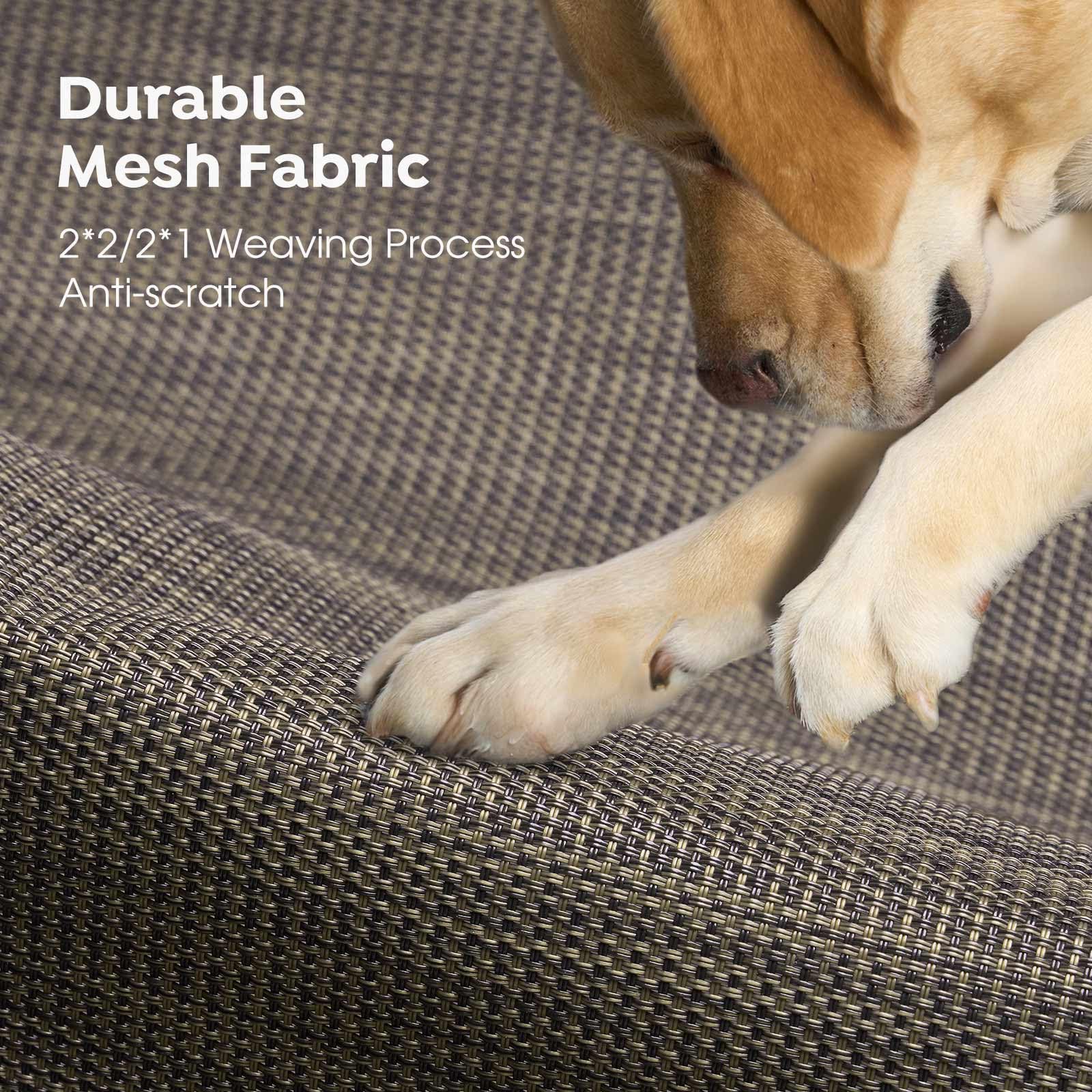 Veehoo Outdoor Elevated Dog Bed, Raised Dog Cot For Small Medium Dogs, Cooling Washable Waterproof Pet Hammock Beds With Slope H