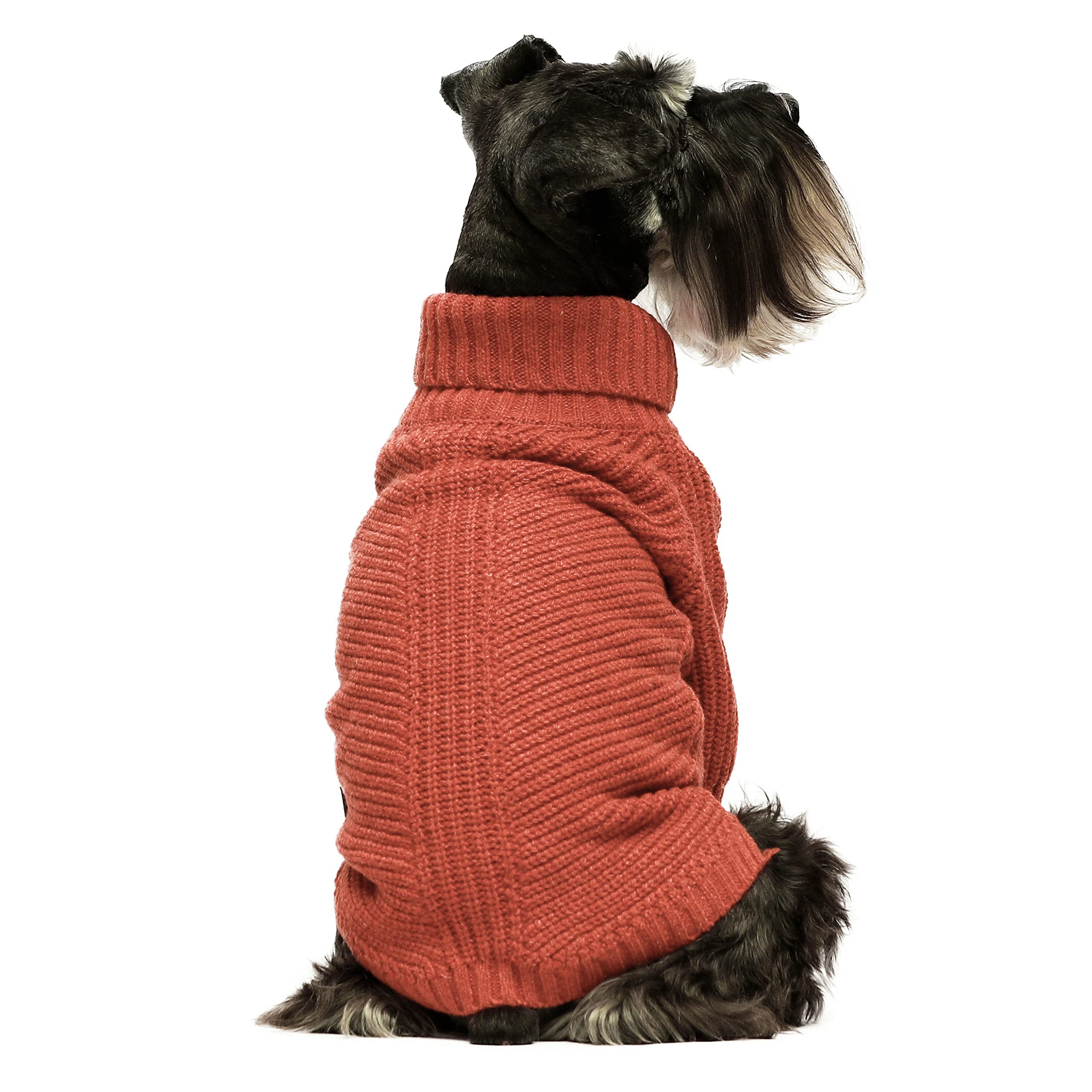 Fitwarm Thermal Knitted Dog Sweater Doggy Winter Coat Pet Clothes Doggie Turtleneck Jacket Puppy Outfits Cat Sweatsuit Red Xx-Large