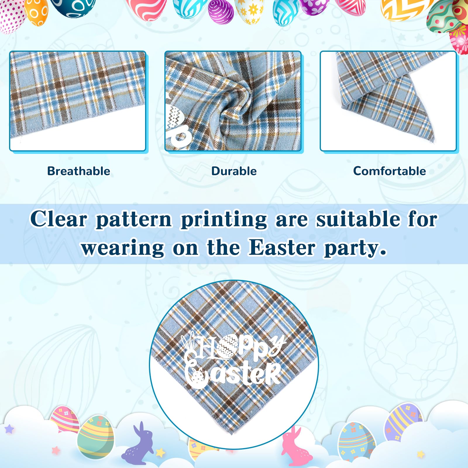 Dog Bandanas Spring Easter Bandanas For Dogs Bandana Collar Adjustable Triangle Scarf Outfit Costume For Small Medium Large Dogs