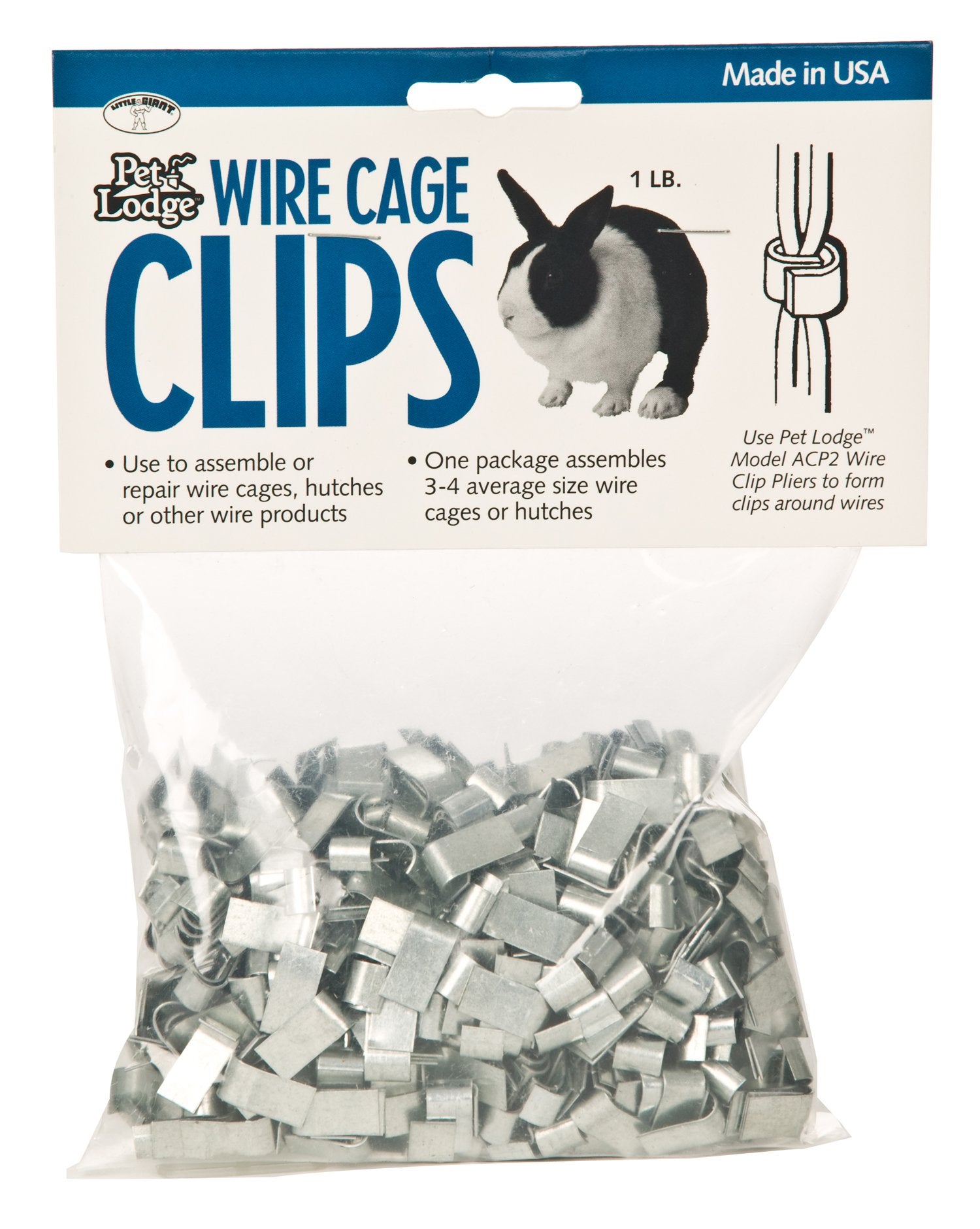 Pet Lodge® Wire Cage Clips | Clips For Repairing Pet Homes | Metal Clips For Assembling | Rabbit Hutch Cage Wire Clips | 1 Lb