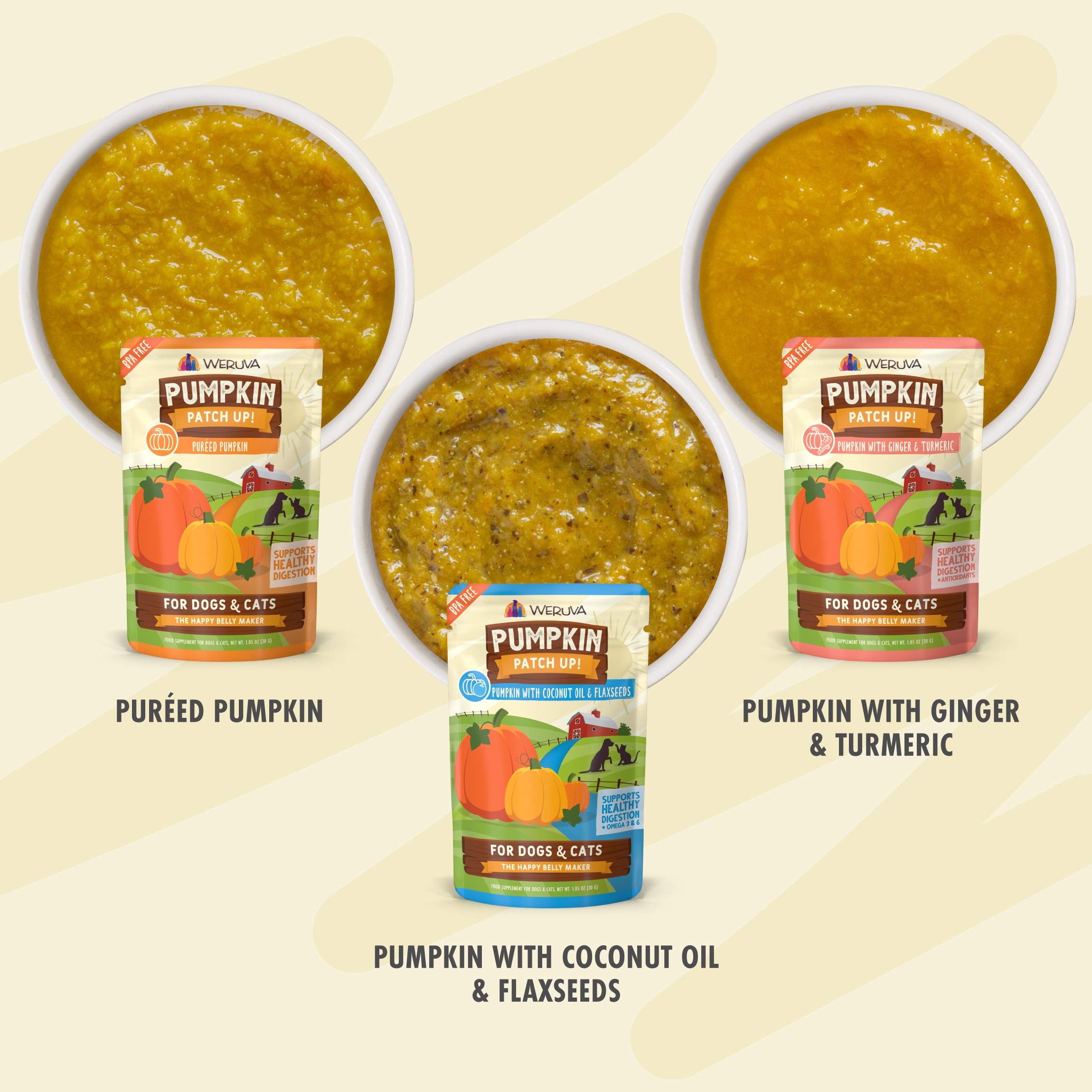 Weruva Pumpkin Patch Up! Pumpkin Pumpkin, Whats Your Function Variety Pack for Dogs & Cats, 1.05oz Pouch (Pack of 12)