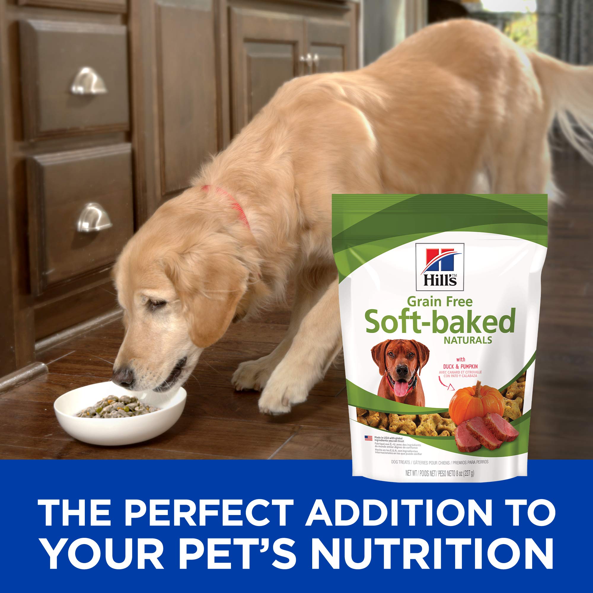 Hills Grain Free Soft Baked Naturals, All Life Stages, Great Taste, Dog Treats, Duck & Pumpkin , 8 oz Bag