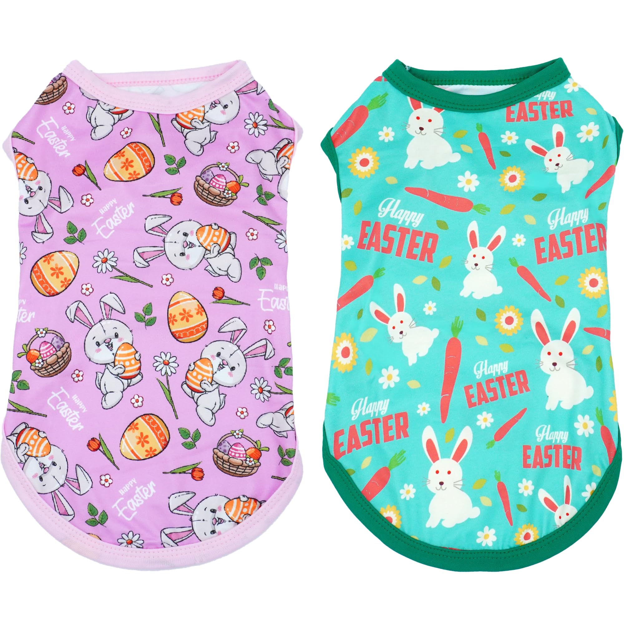 Jpgdn Easter Dog Shirts For Small Dog Girl Boy Male Female Cat Doggie Puppy Sleeveless Tank Top Tee Vest T Shirts Outfit Pack 2