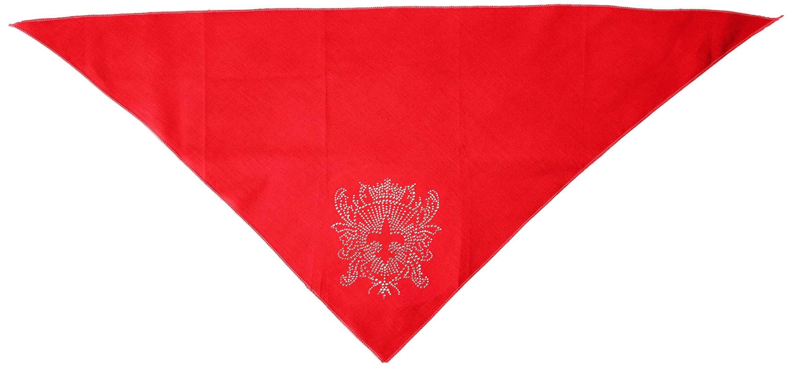 Pet and Dog Bandana Rhinestone, Fleur De Lis Shield Red Small