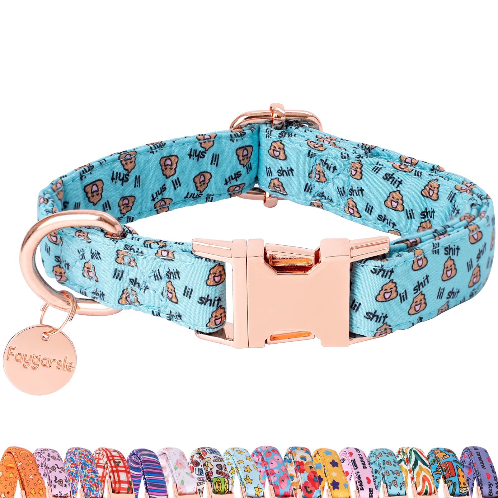 Faygarsle Blue Dog Collar For Small Medium Large Dogs Cute Puppy Collars For Female Dogs Funny Dog Collars For Summer Spring Wed