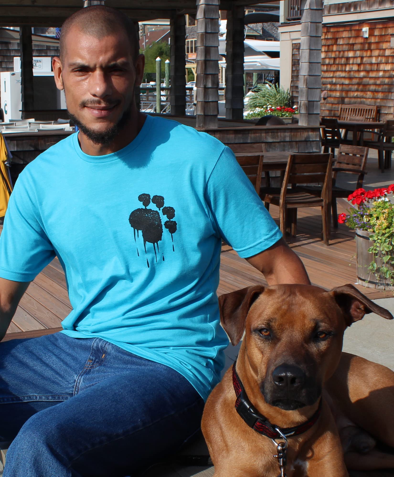 Paw Addict Paw Flag T Shirt For All Pet Lovers (Ss Blue, X-Large)