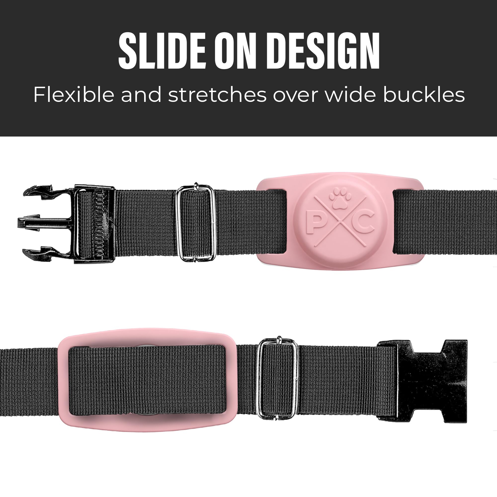 Pup Culture Airtag Collar (2 Pack) | Durable Dog Airtag Holder - Track Your Pet Using Apple Airtag Technology