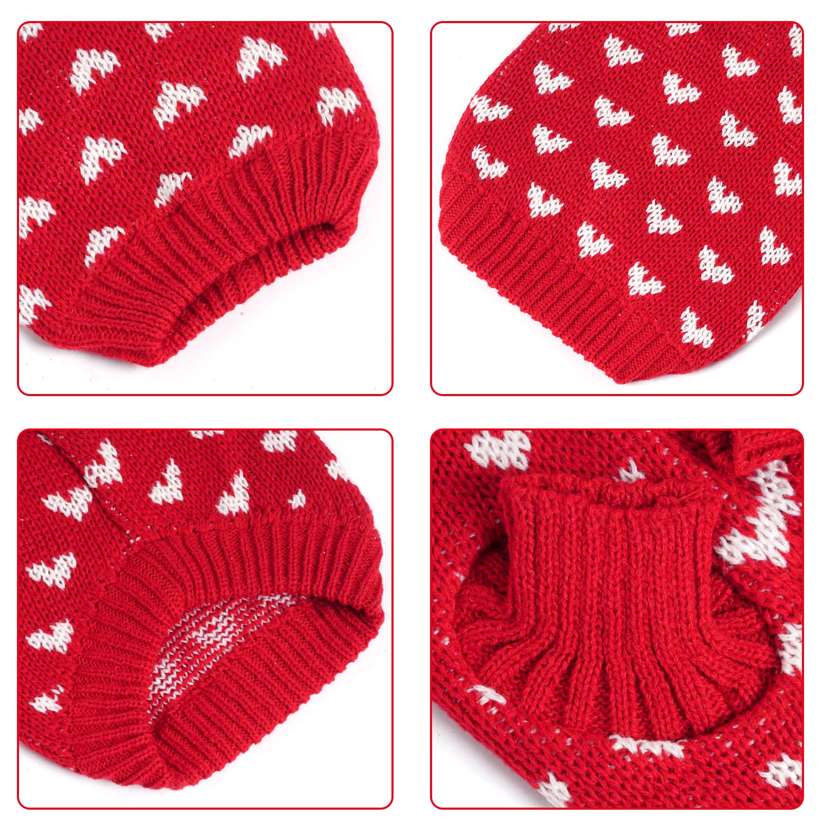 Dxhycc Dog Knitted Sweater Dog Heart Sweater Puppy Sweater Warm Soft Pet Holiday Clothes For Medium Cats And Dogs (Red, L)
