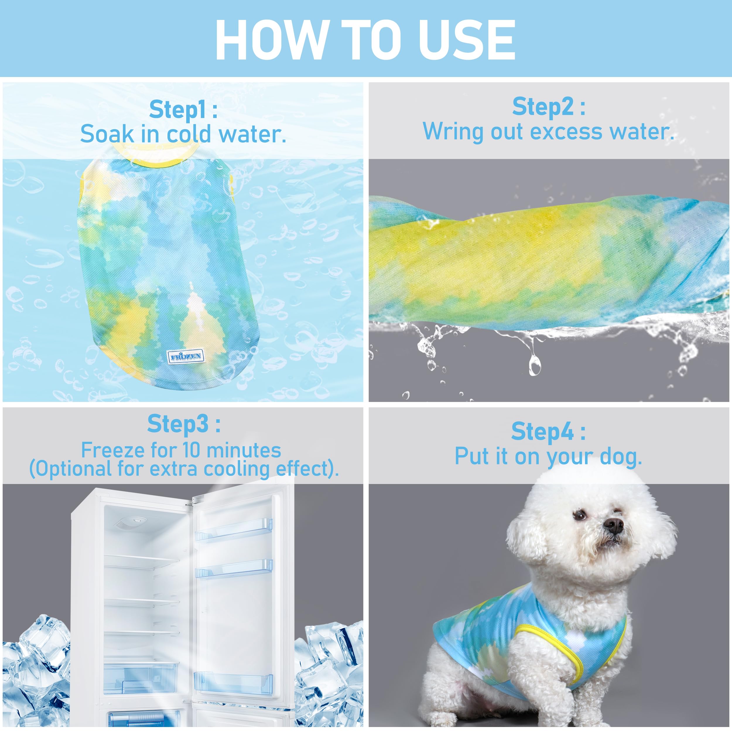 Kyeese 2 Pack Dog Cooling Shirts For Small Medium Dogs Breathable Lightweight Instant Cooling Dog Vest Quick Dry Sleeveless Vest