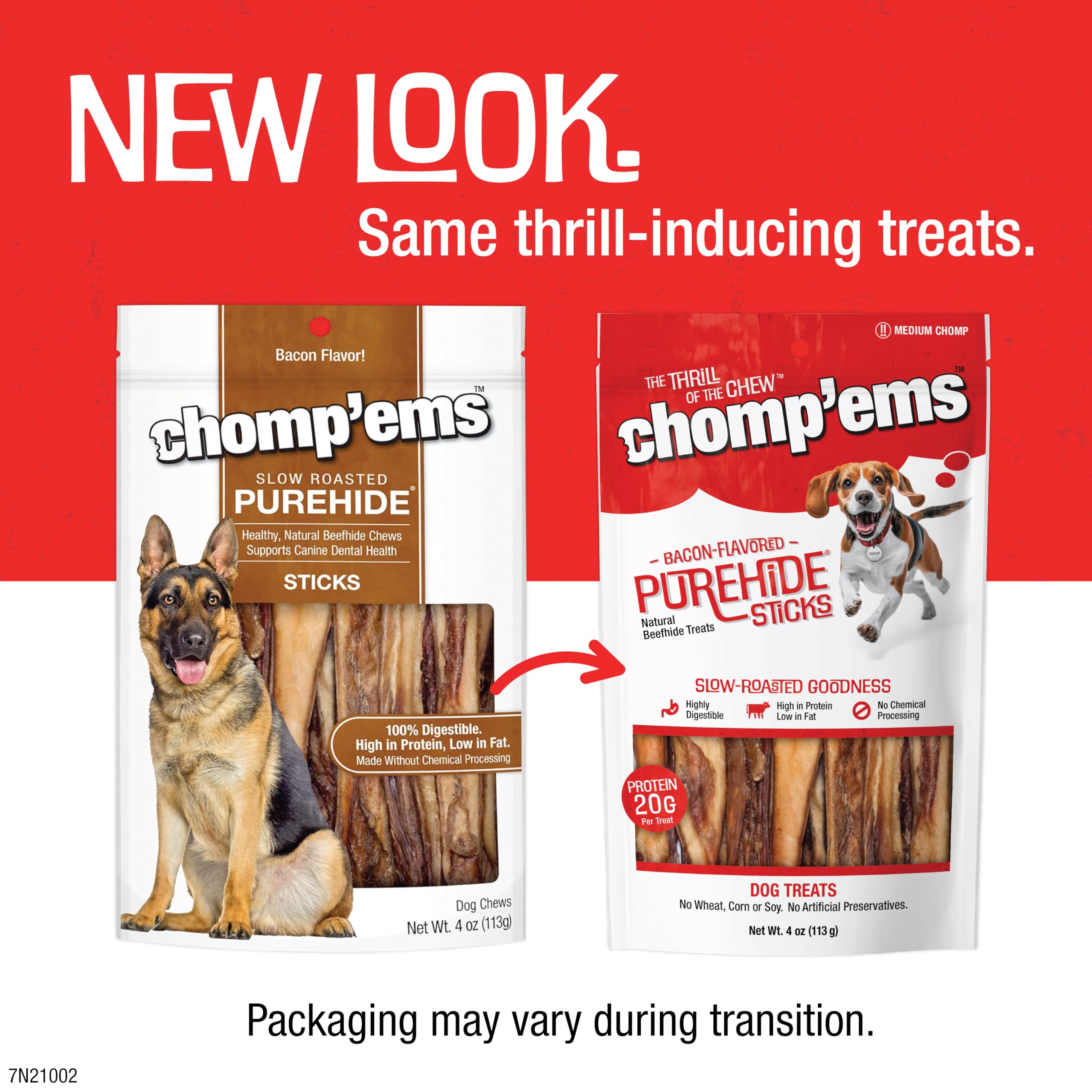 CHOMP 'EMS Purehide Dog Chew, 5oz, Brown, Model 21002 - Durable Chew Toy for Dogs