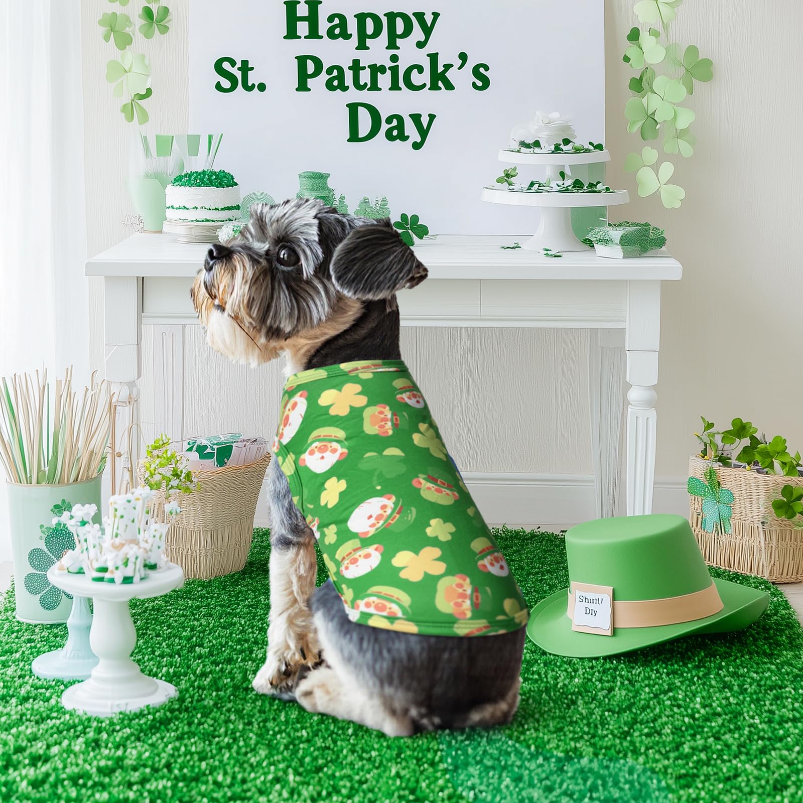 Cutebone Soft St.Patrick'S Day Dog Shirt Lightweight Small Puppy T-Shirts Pet Clothes Breathable Tee Vest Stretchy Outfit Cat Ap