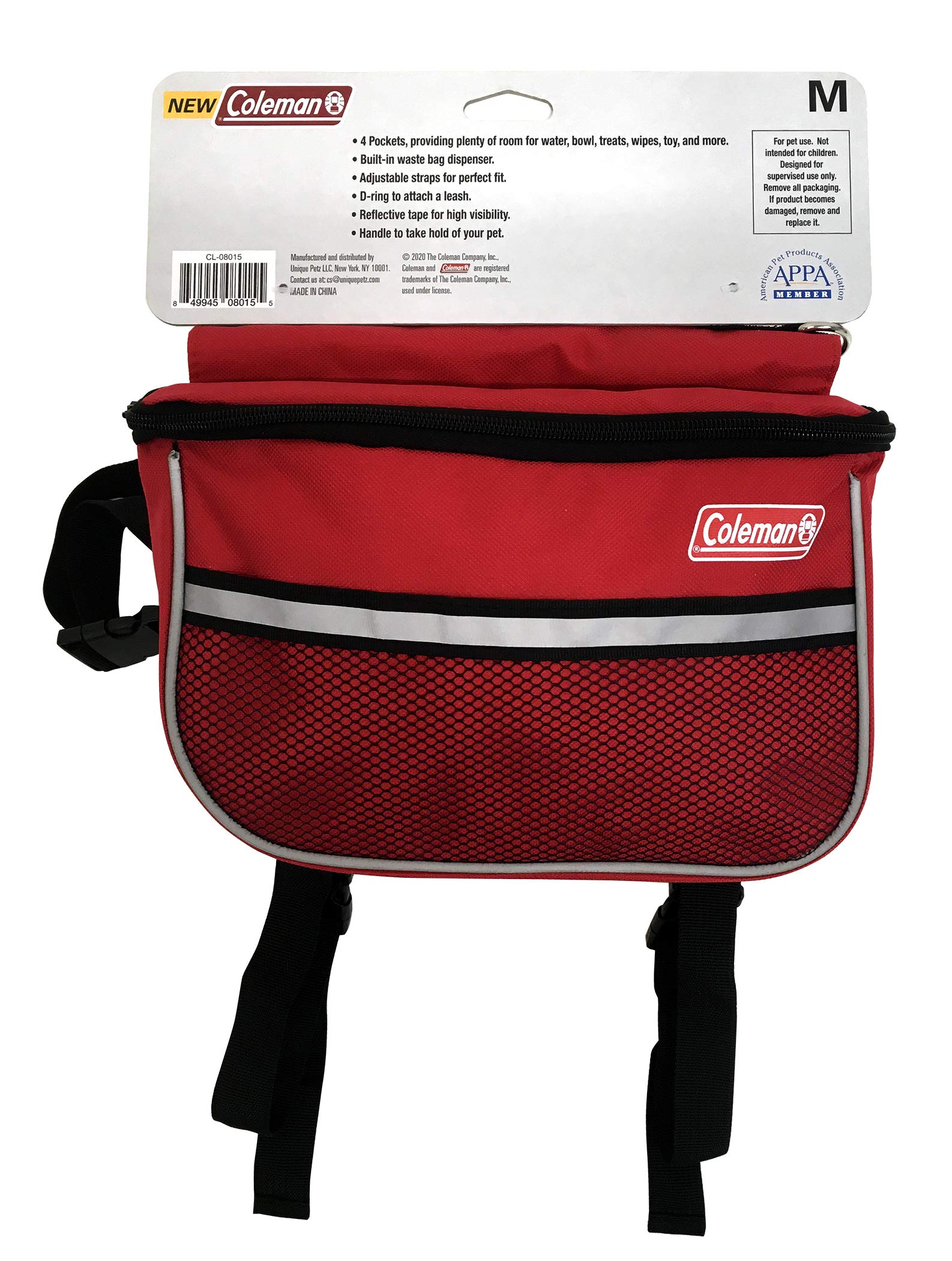 Coleman Dog Backpack Saddle with Leash Ring and Lift Strap - Hound Pack, Travel Gear, Hiking Pouch, and Camping Accessory for Do