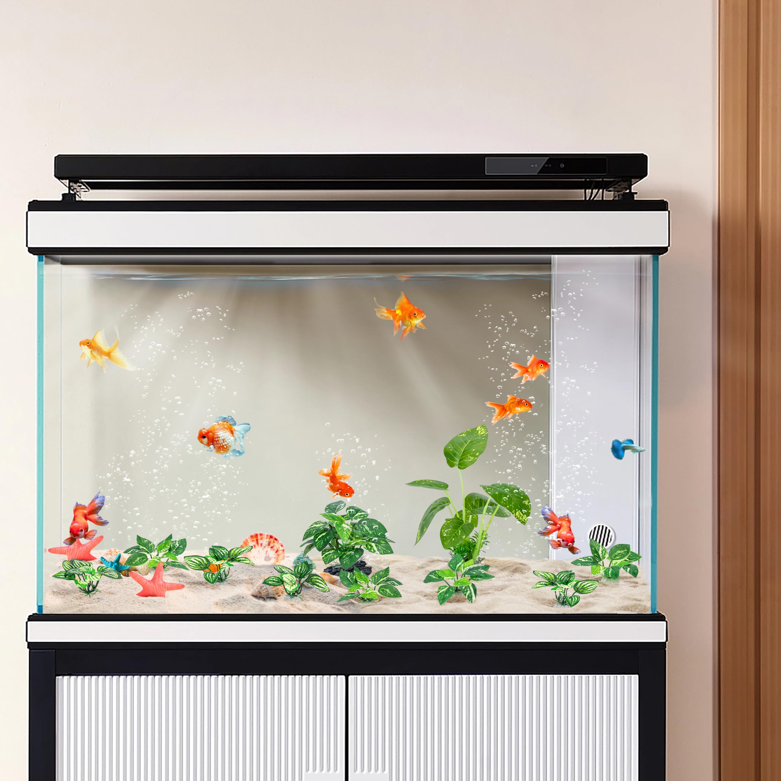 MyLifeUNIT Betta Fish Tank Decor, 10 Pack Silk Aquarium Plants for Aquarium Decoration and Fish Tank Decoration