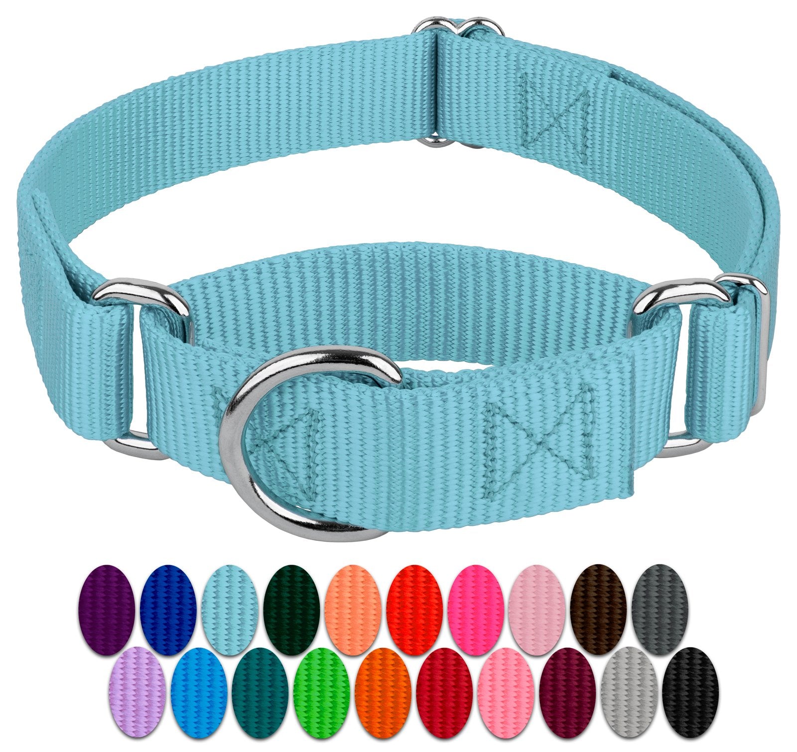 Country Brook Design - Ocean Blue Martingale Heavy Duty Nylon Dog Collar - 21 Vibrant Color Options (3/4 Inch Width, Small)