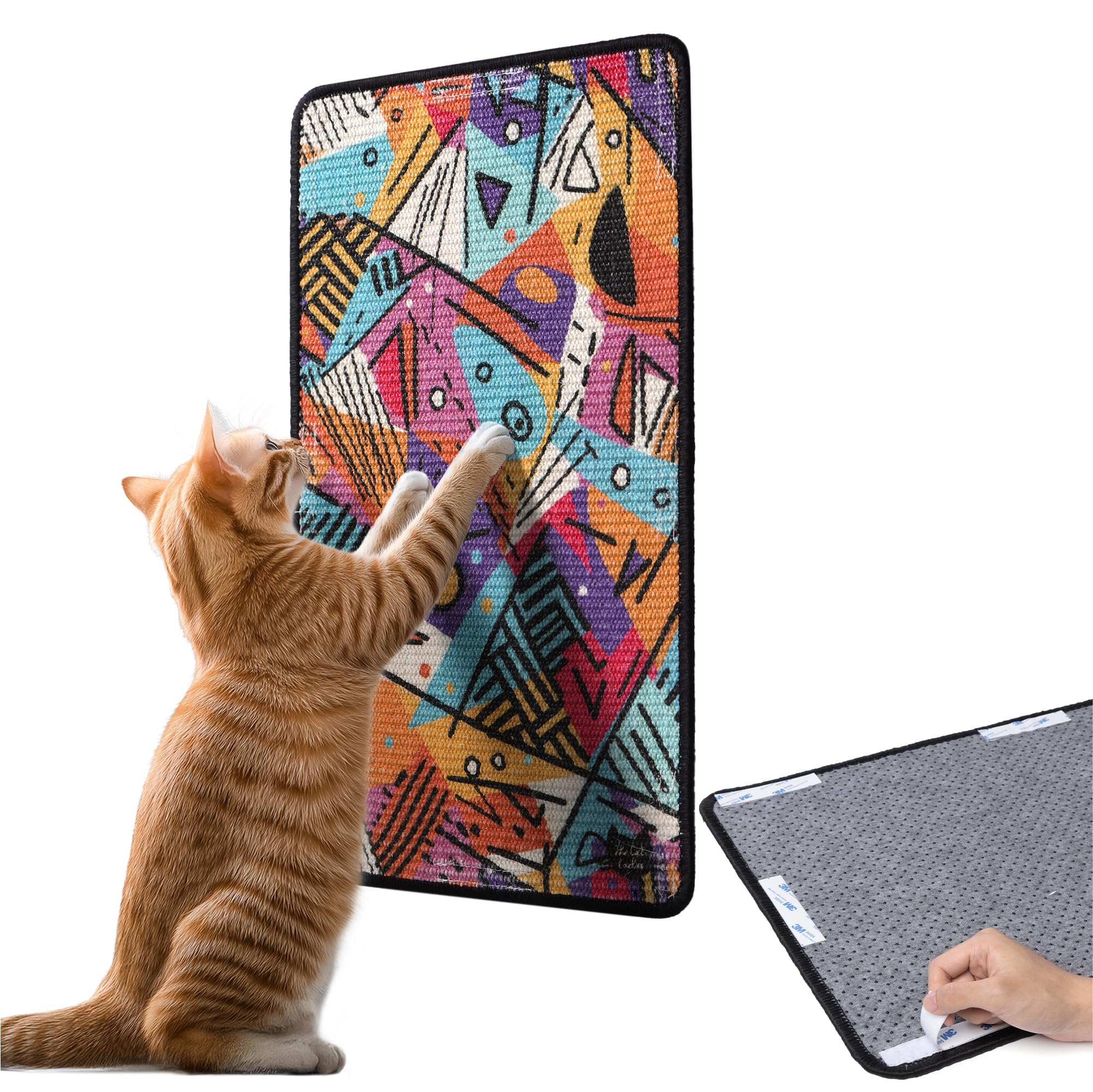 The Cat Ladies Scratching Poster - Wall Scratcher Pads - Scratch Mat Art Print For Indoor Cats - Furniture, Couch, And Carpet Pr