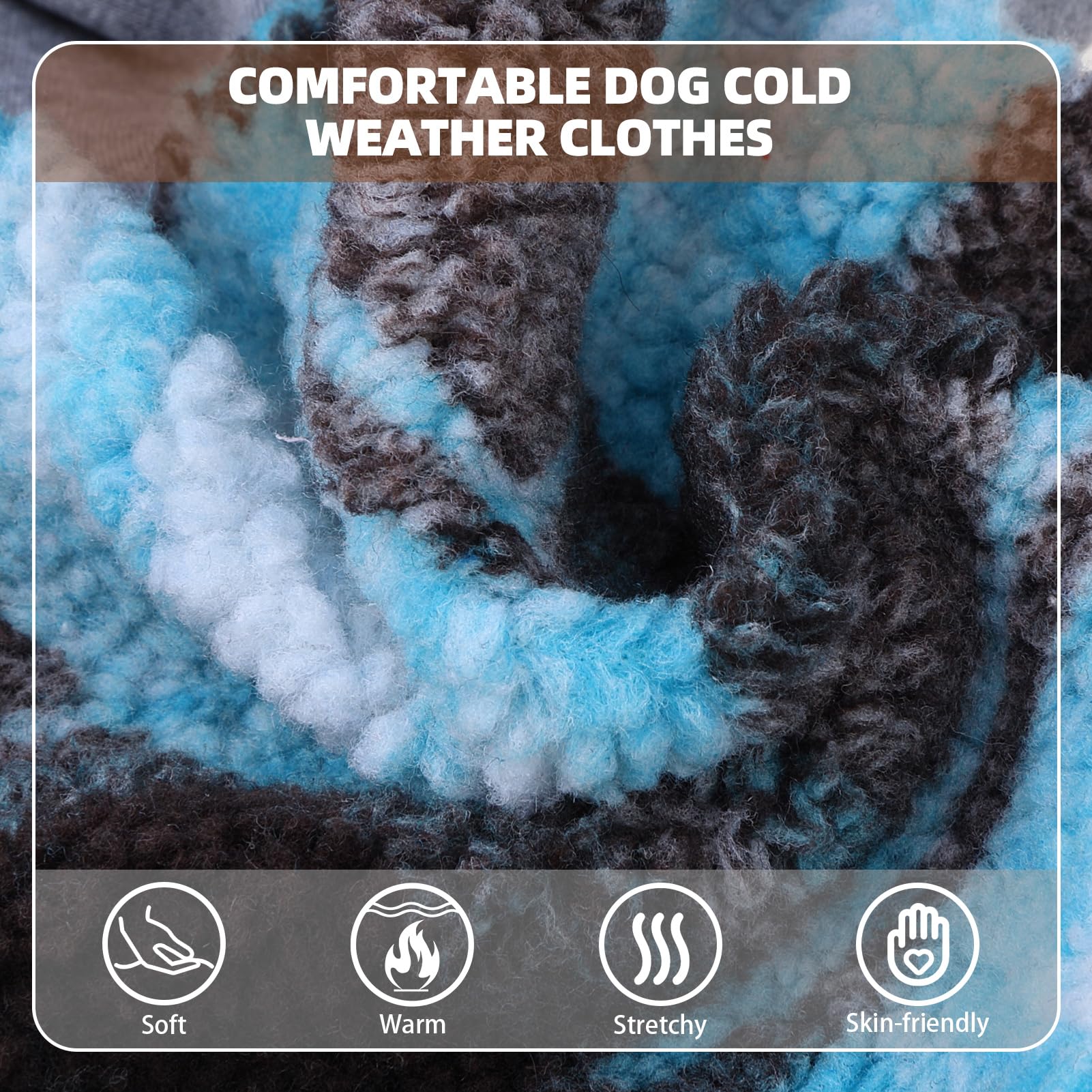 PUPTECK Dog Hoodie Puppy Sweatshirt Warm Dog Sweater Winter Clothes Cold Weather Coats for Small Medium Large Dogs, Blue, XL