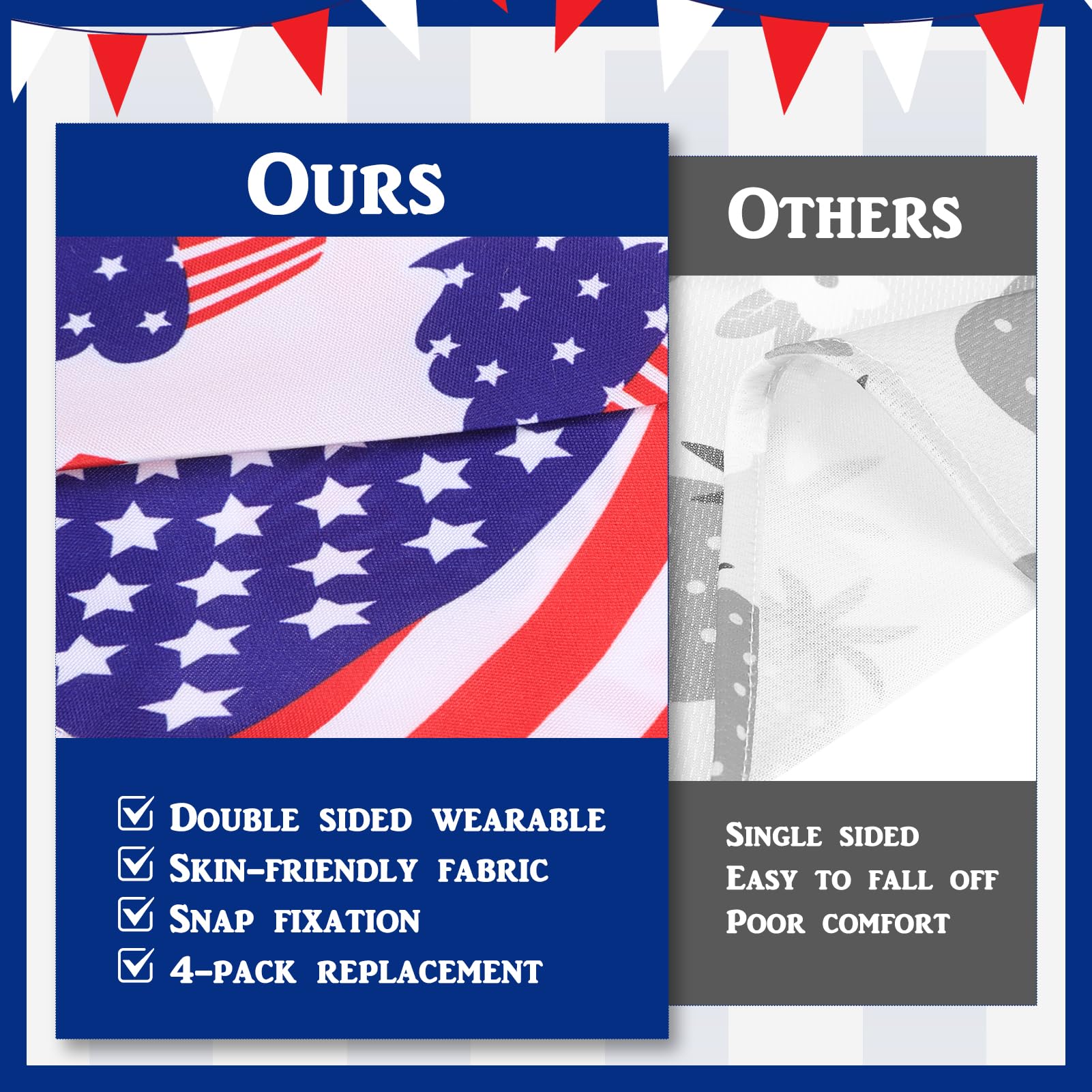 Pawchie Thanksgiving Dog Bandanas 4 Pack, Reversible Triangle Scarf Bibs With Two Adjustable Snaps, Multiple Thanksgiving-Themed